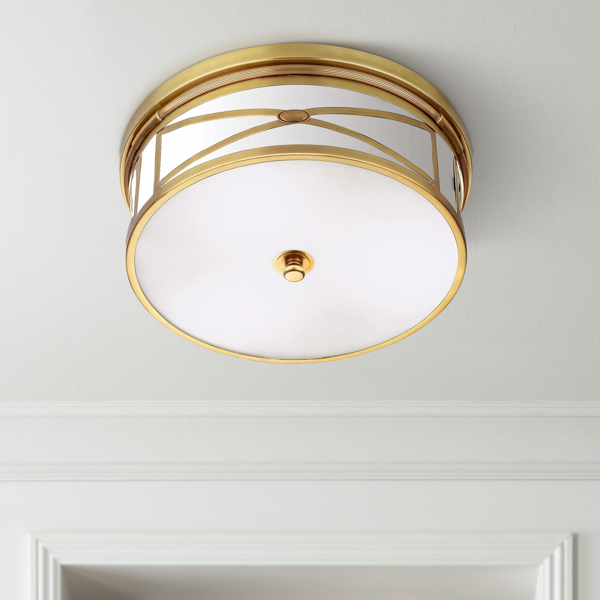 Robert Abbey Chase Brass 15" Wide Flushmount Ceiling Light