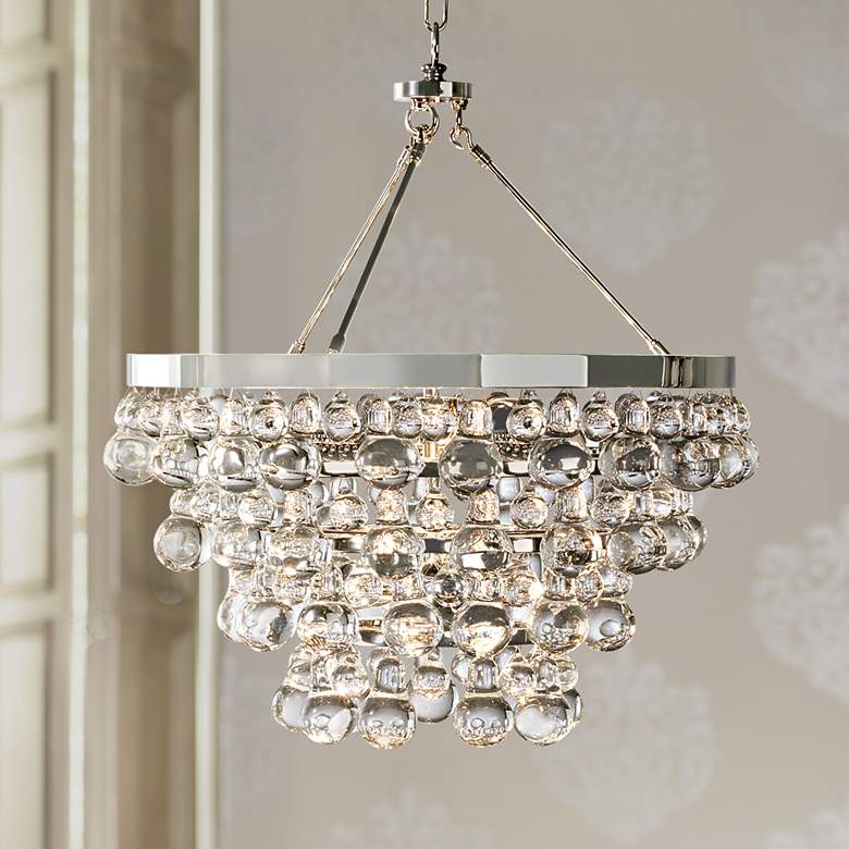 Bling 20 1/2&quot; Wide Antique Polished Nickel Chandelier