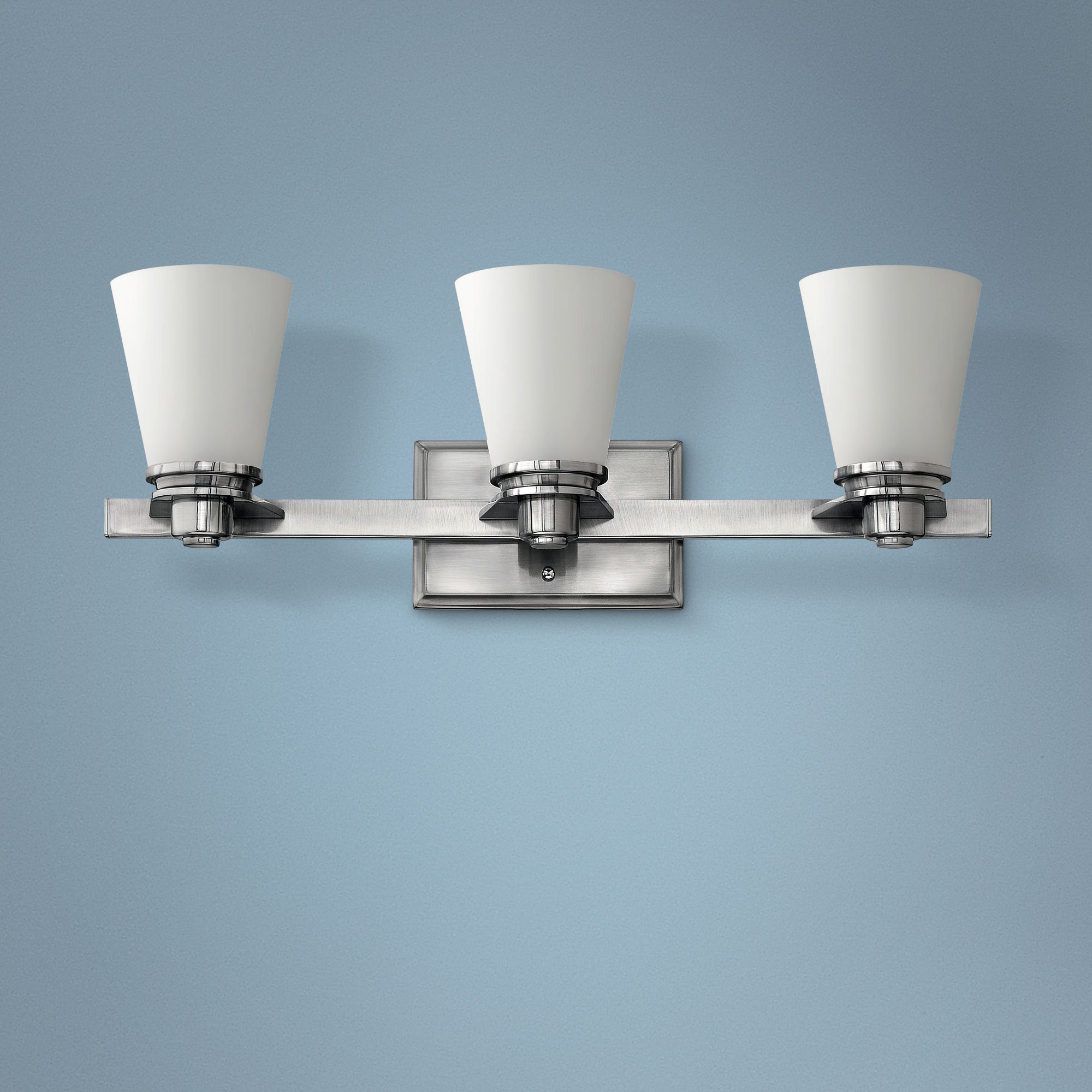 Avon Collection Nickel 23" Wide 3-Light Bathroom Wall Light