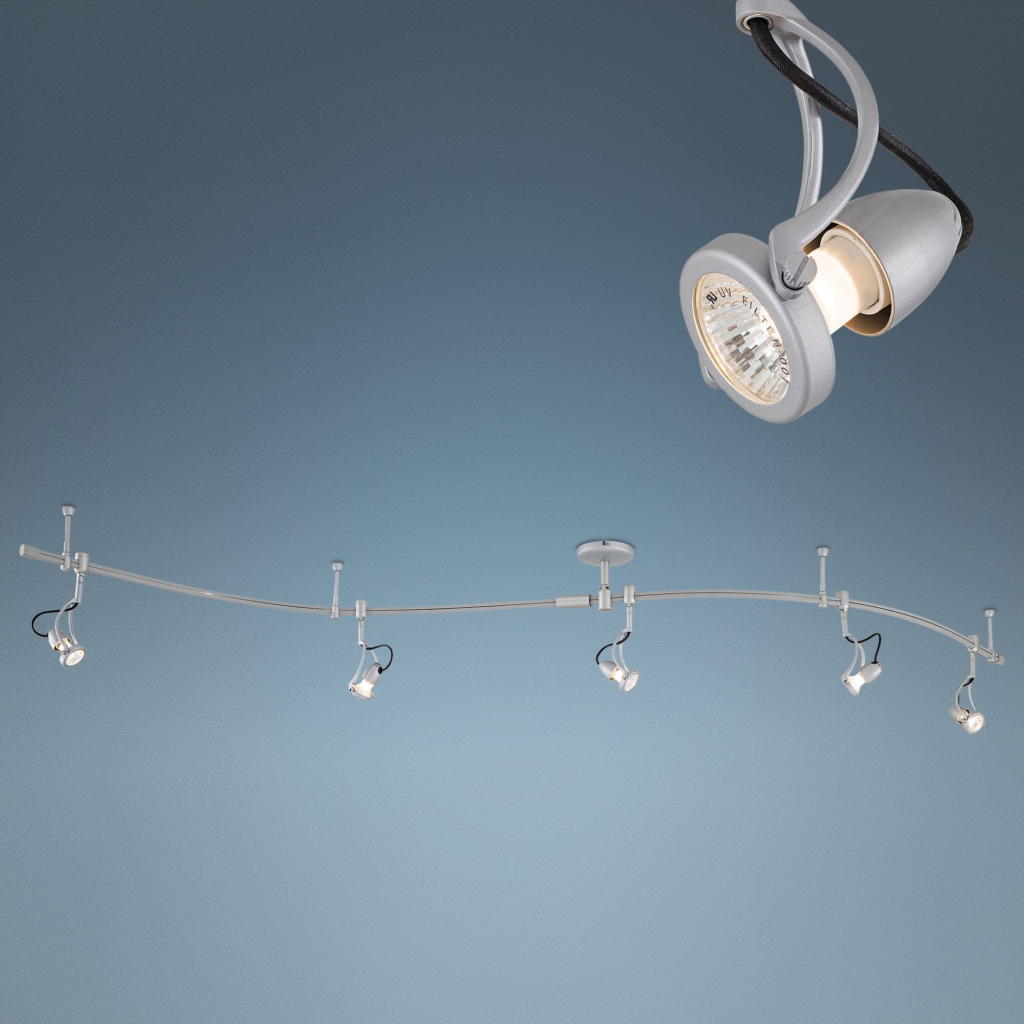 George Kovacs Silver 5-Light Flexible Rail Track Kit