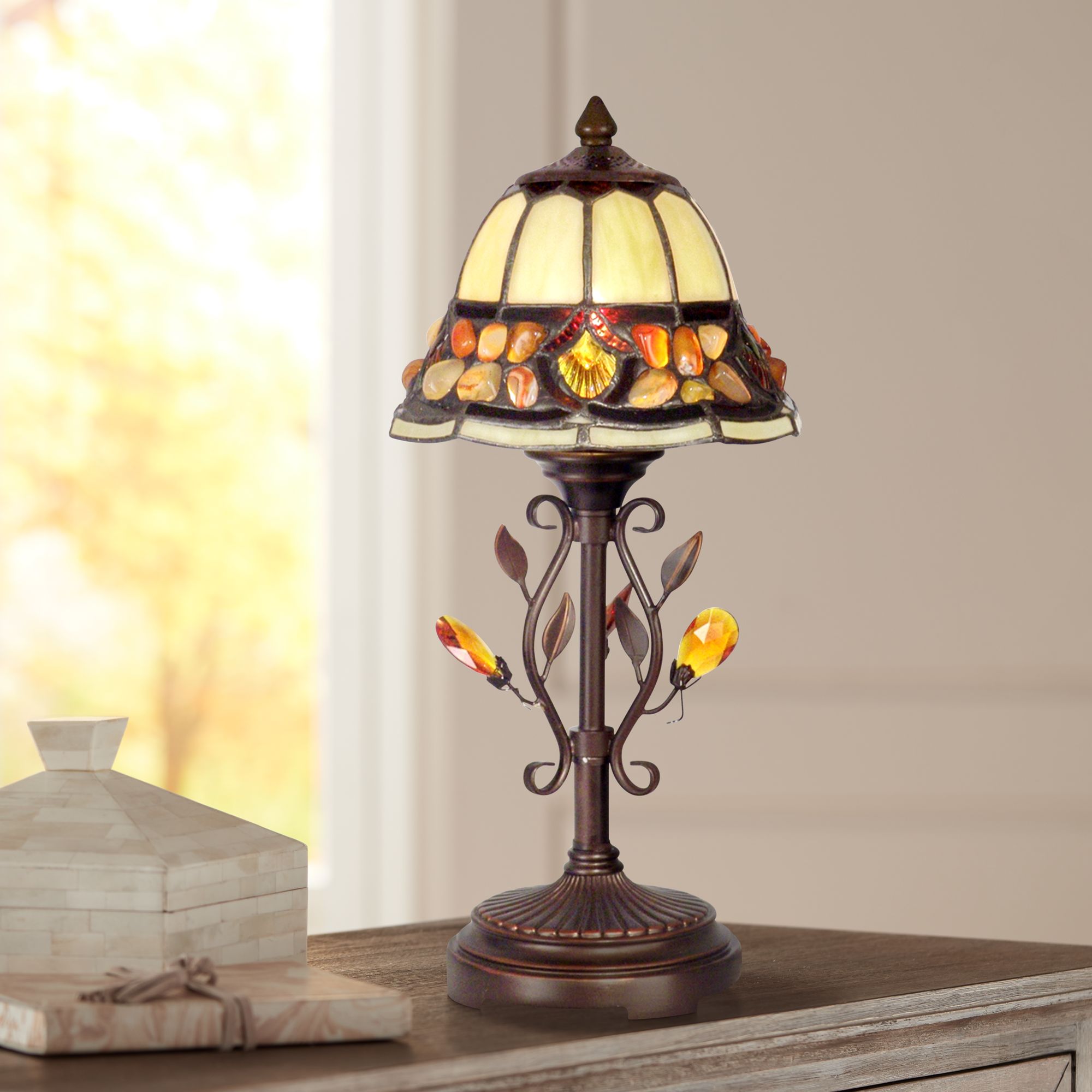 Dale Tiffany 15 1/4"H Crystal Jewel Pebblestone Accent Lamp