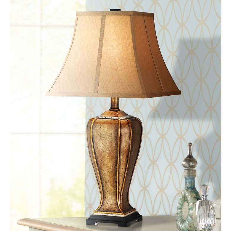Image 1 Golden Copper Stippled Table Lamp