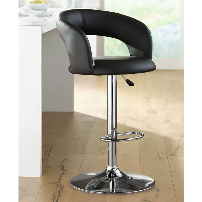Groove Black Faux Leather Adjustable, How To Fix A Wobbly Swivel Bar Stool