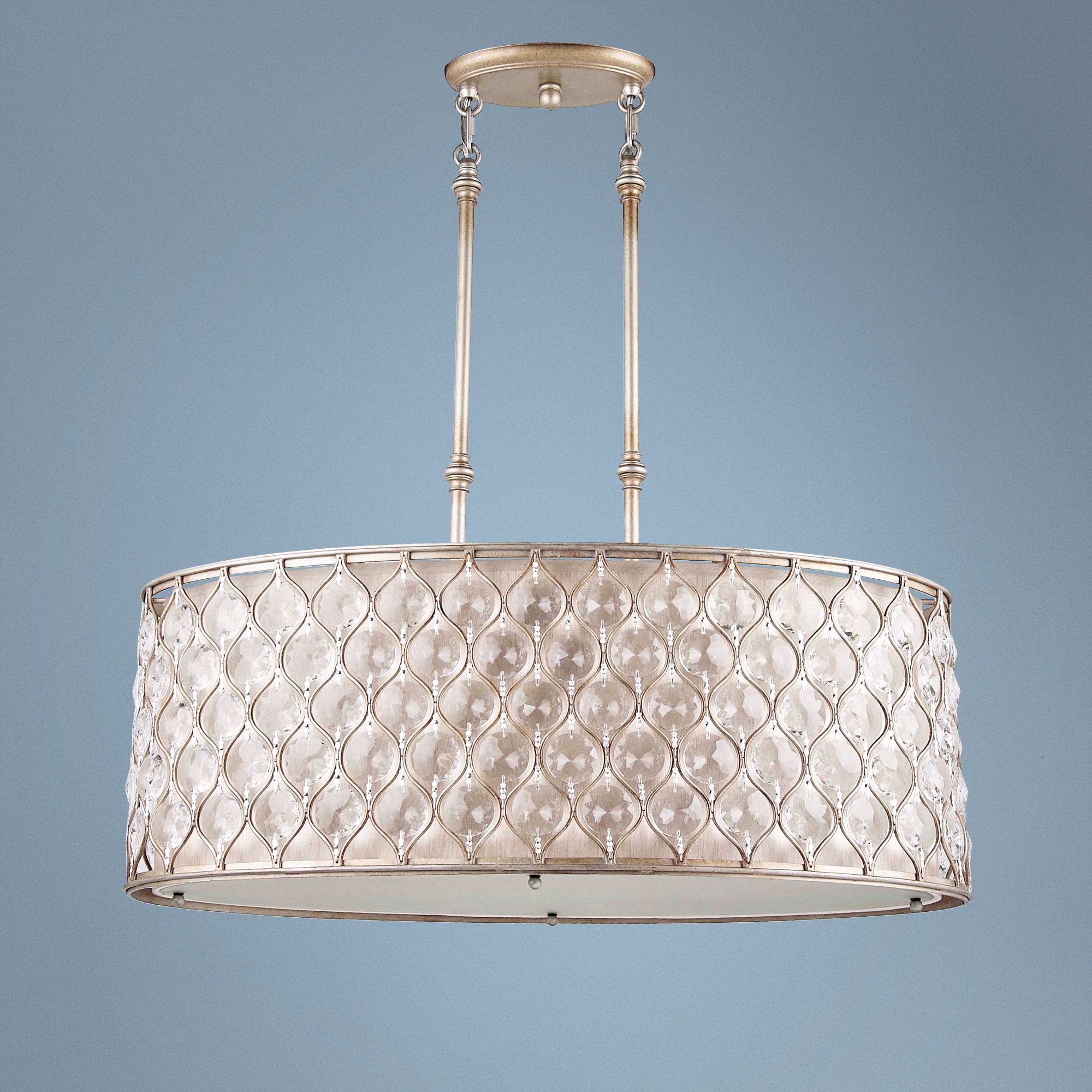 Feiss 32 1/8" Wide Lucia Silver Finish Pendant Chandelier