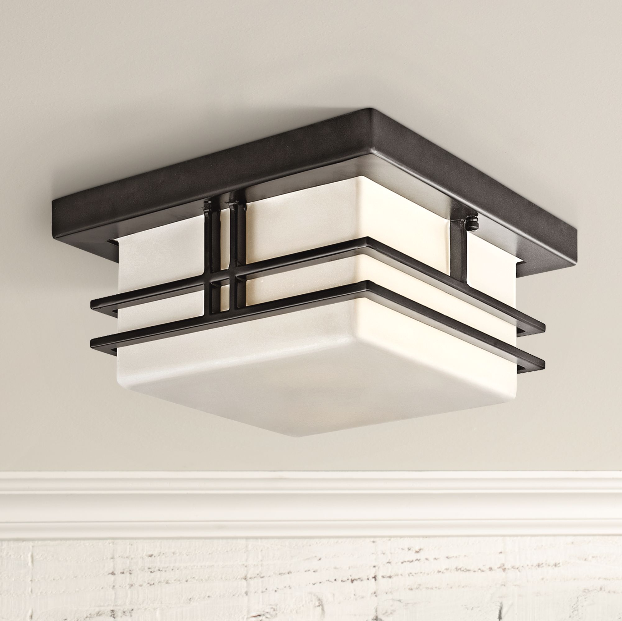 Tremillo Black 11 1/2" Wide Indoor - Outdoor Ceiling Light