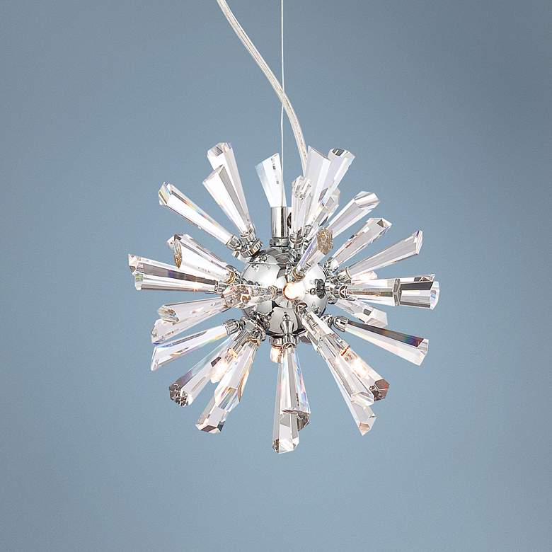 Image 1 Possini Euro Design Crystal Burst Mini Pendant Light