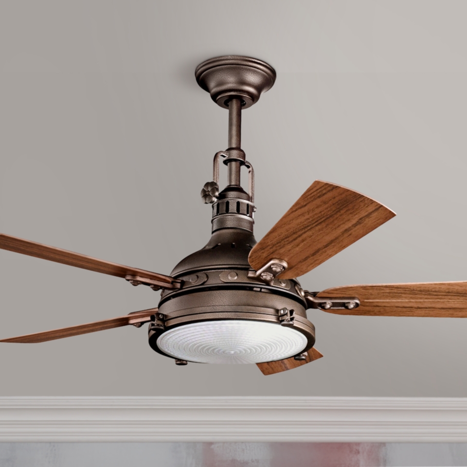 44" Kichler Hatteras Bay Weathered Copper Finish Ceiling Fan   #N0852