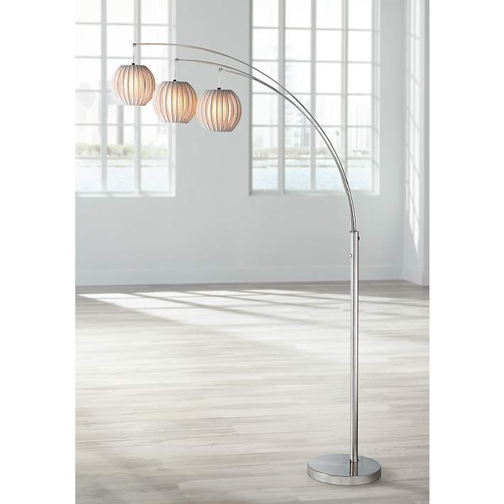 Deion 3 Light Hanging Arc Floor Lamp, Hanging Lantern Floor Lamp