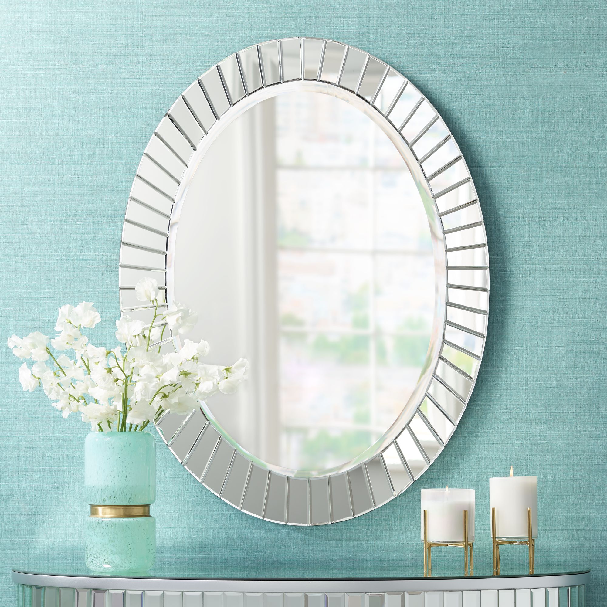 Sunspot 25 1/2" x 34" Oval Wall Mirror