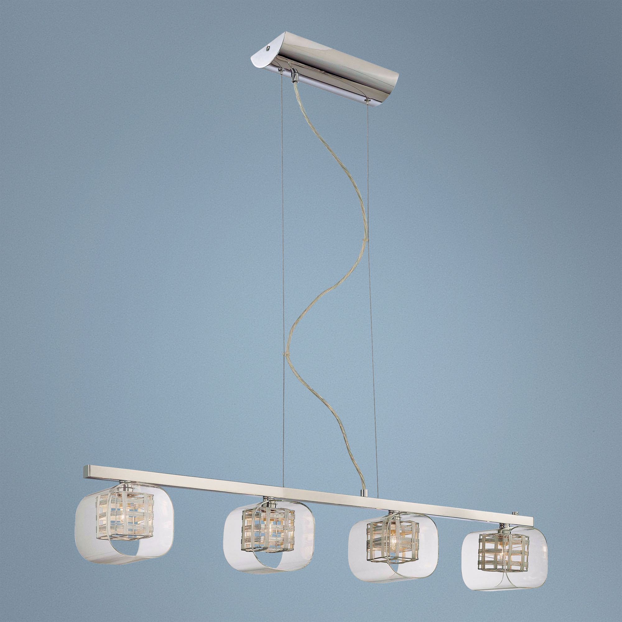 Jewel Box 38 1/2" Wide Chrome Kitchen Island Light Pendant