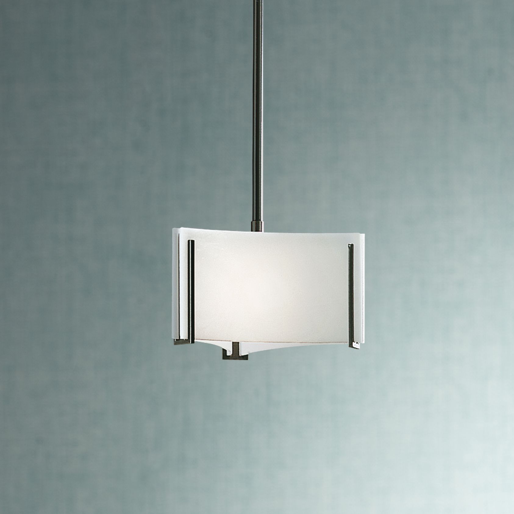 Hubbardton Forge Exos Delta 8" Wide White Glass Mini Pendant