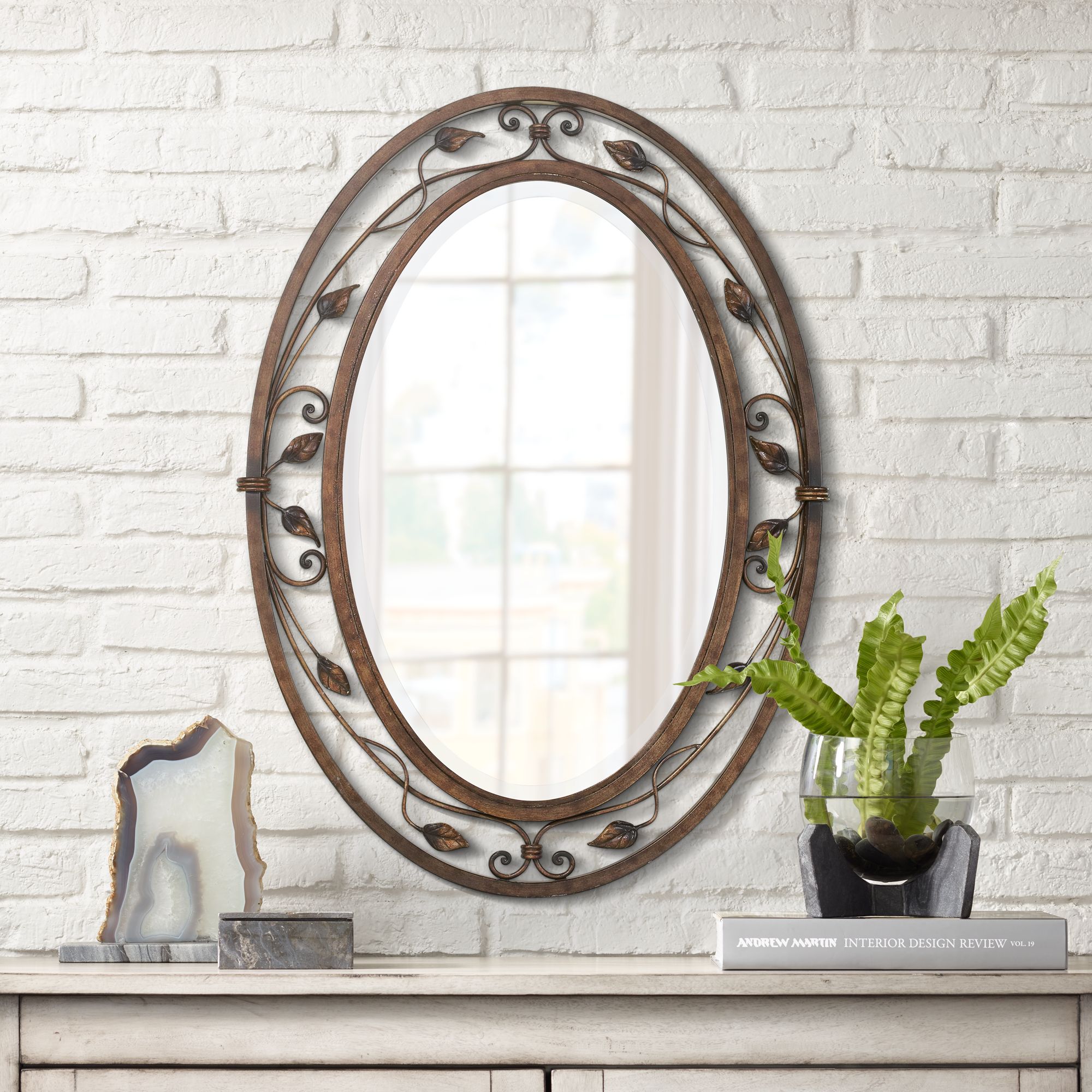 Eden Park French Bronze 24" x 34" Oval Wall Mirror