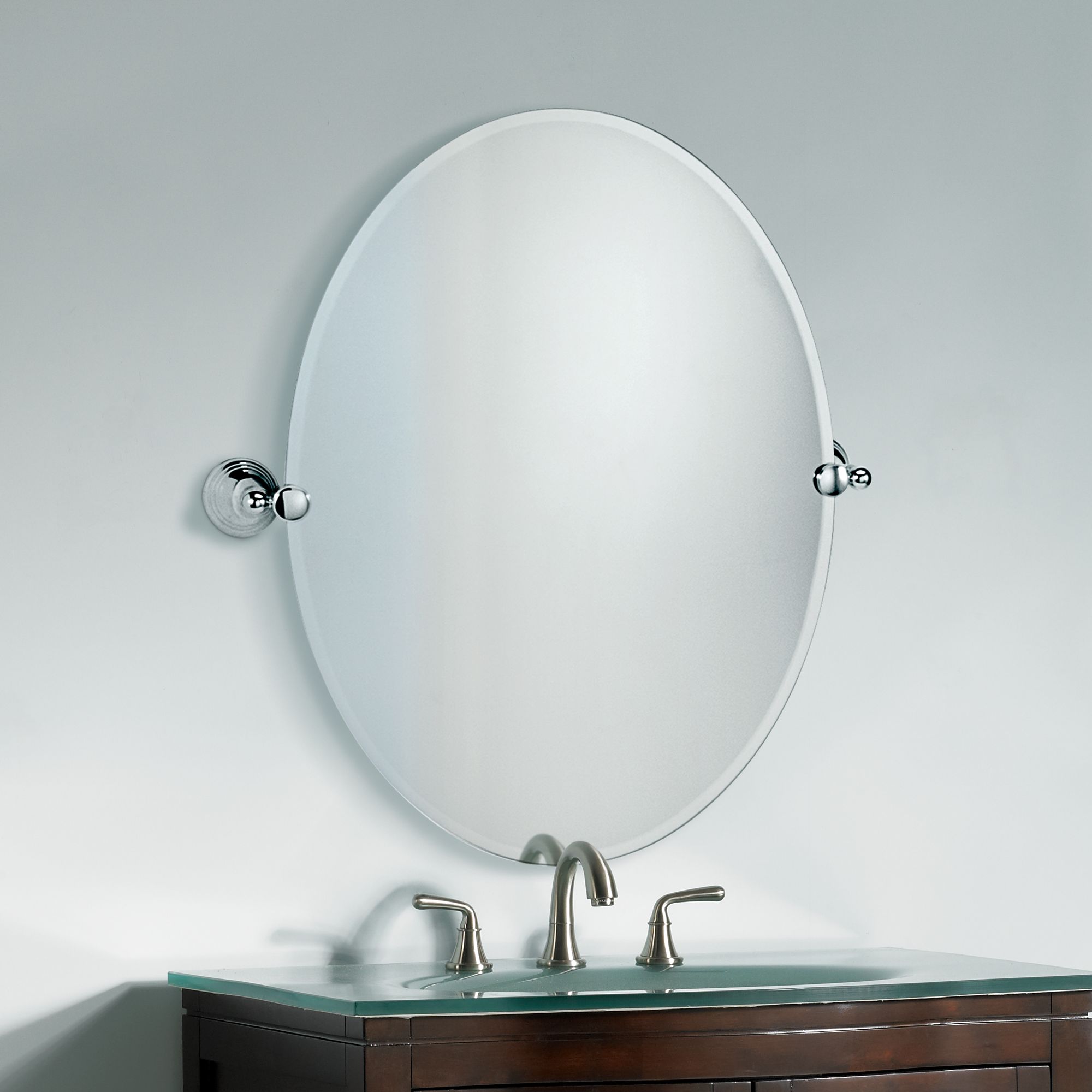 Gatco Charlotte Polished Chrome Finish Oval Tilt Wall Mirror P5320