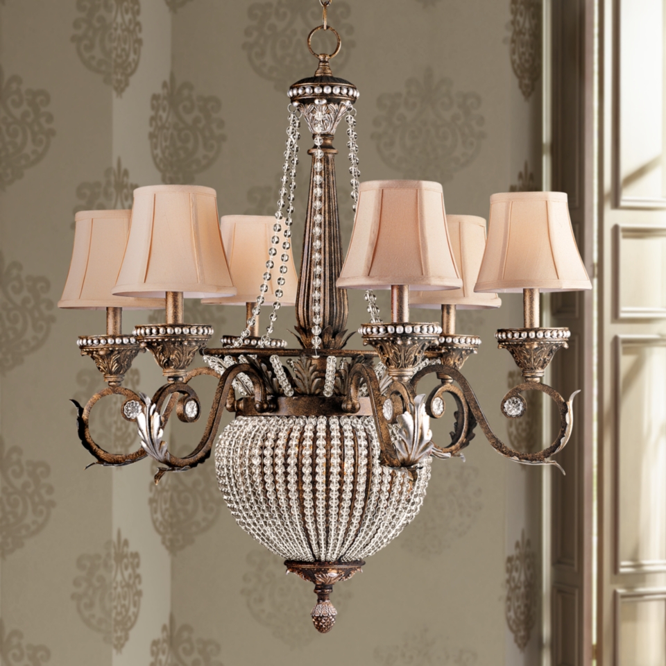 Crystorama Roosevelt Collection Patina 6 Light Chandelier   #P9692