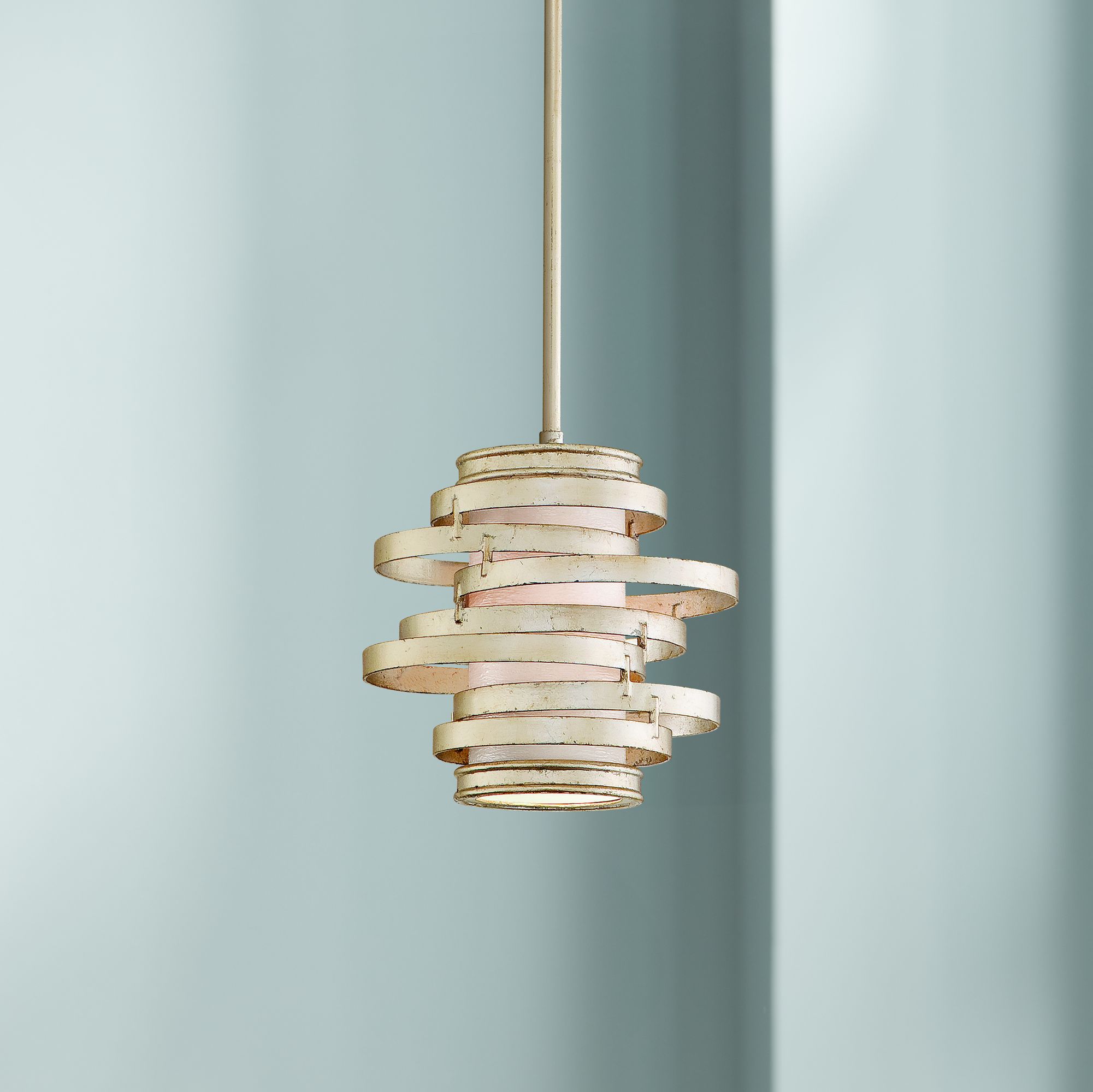Corbett Vertigo Collection 1-Light Silver Pendant Chandelier