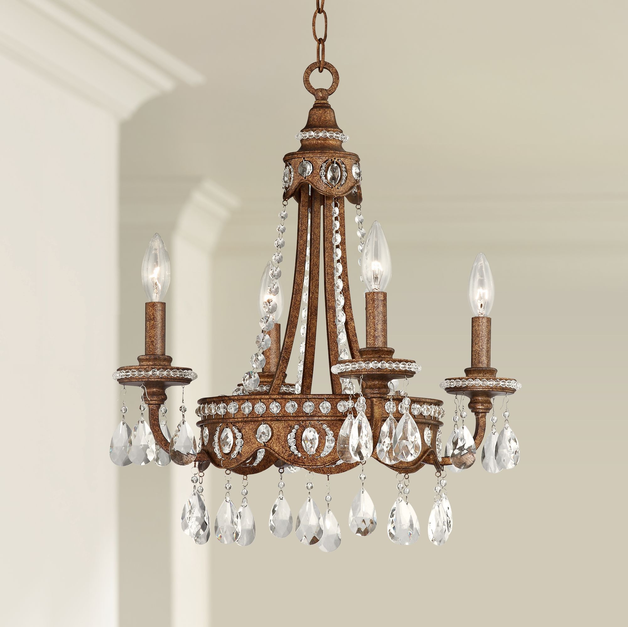 Bolivian Bronze Four Light Mini Chandelier