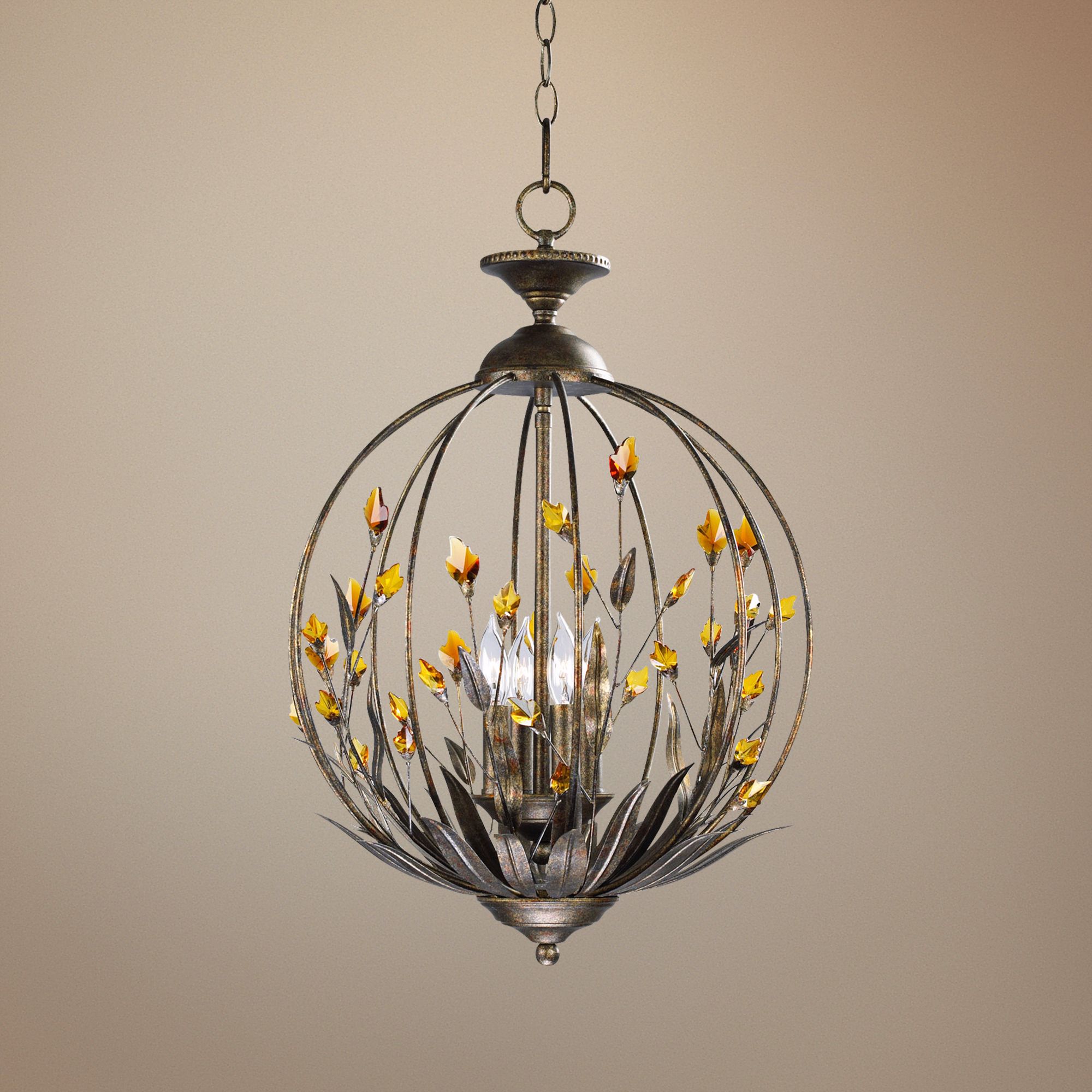 Autumn 16" Wide Dusk Wrought Iron Pendant