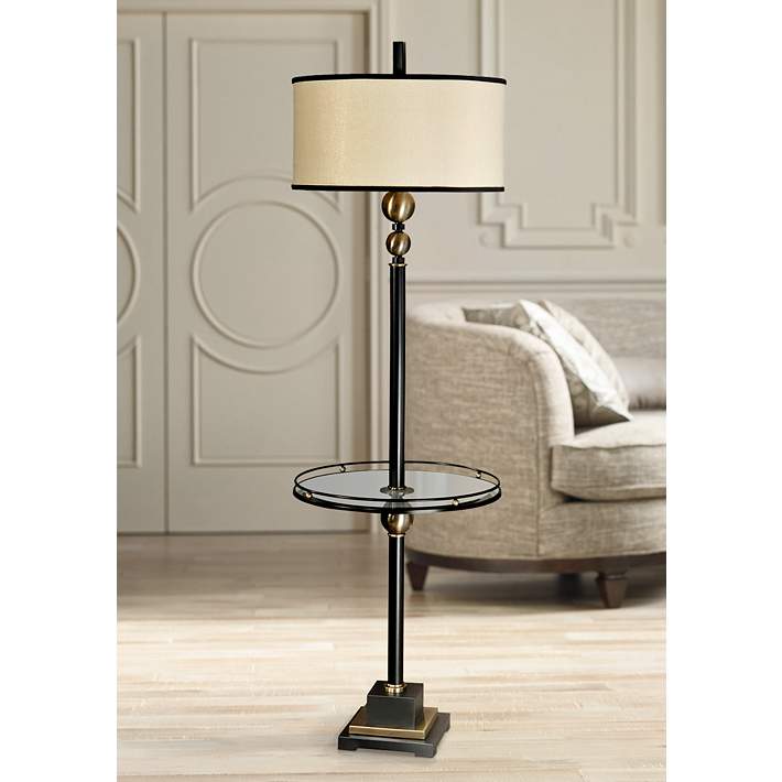End Table Floor Lamp, Glass End Table Floor Lamp