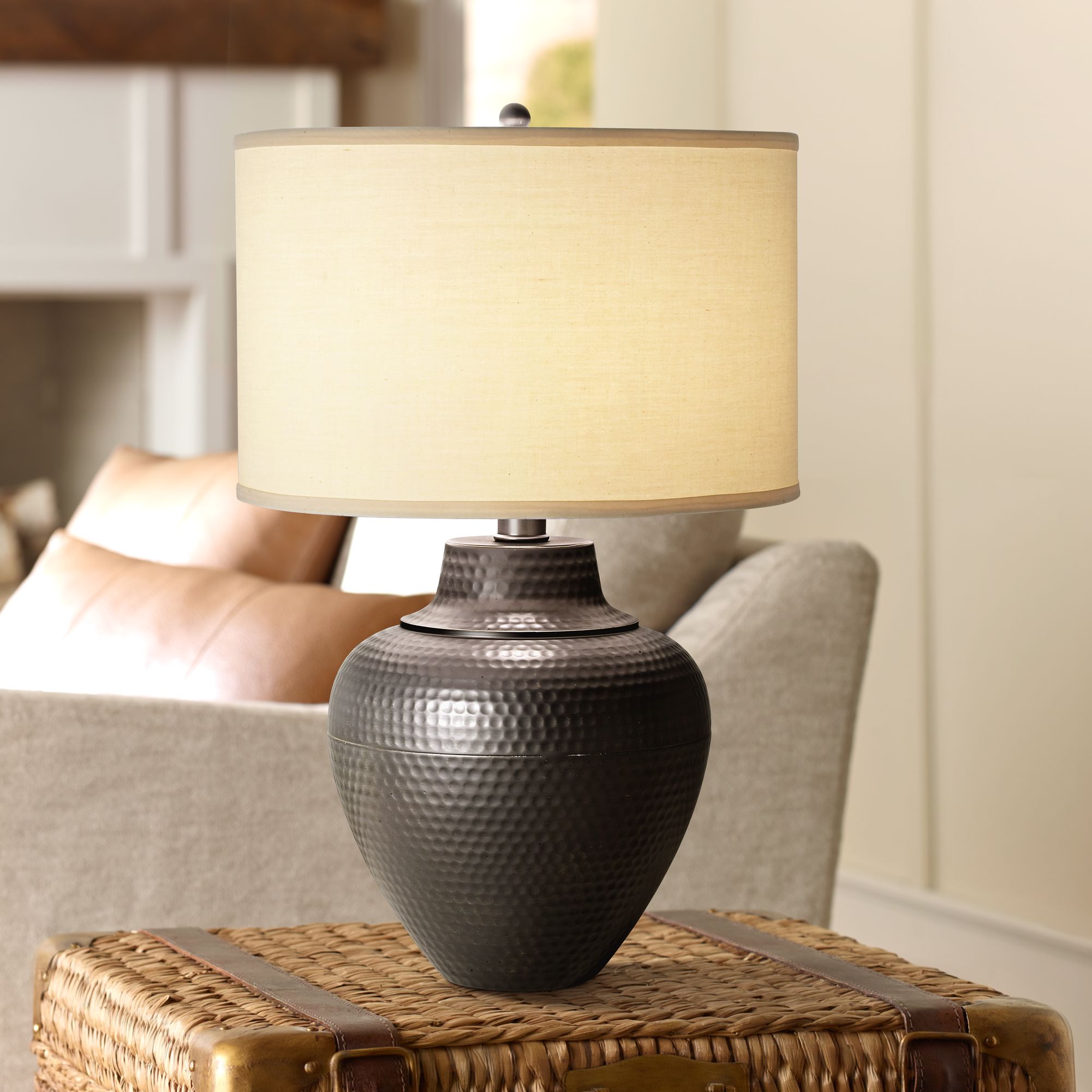 Maison Loft Hammered Pot Table Lamp by Franklin Iron Works