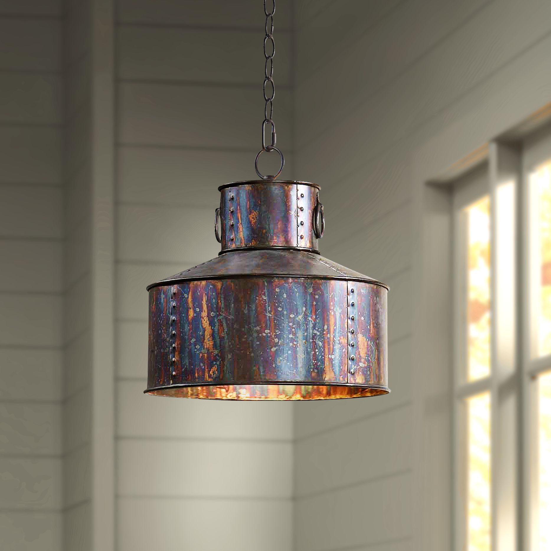 Uttermost Albiano Giaveno 14" Wide Oxidized Bronze Pendant