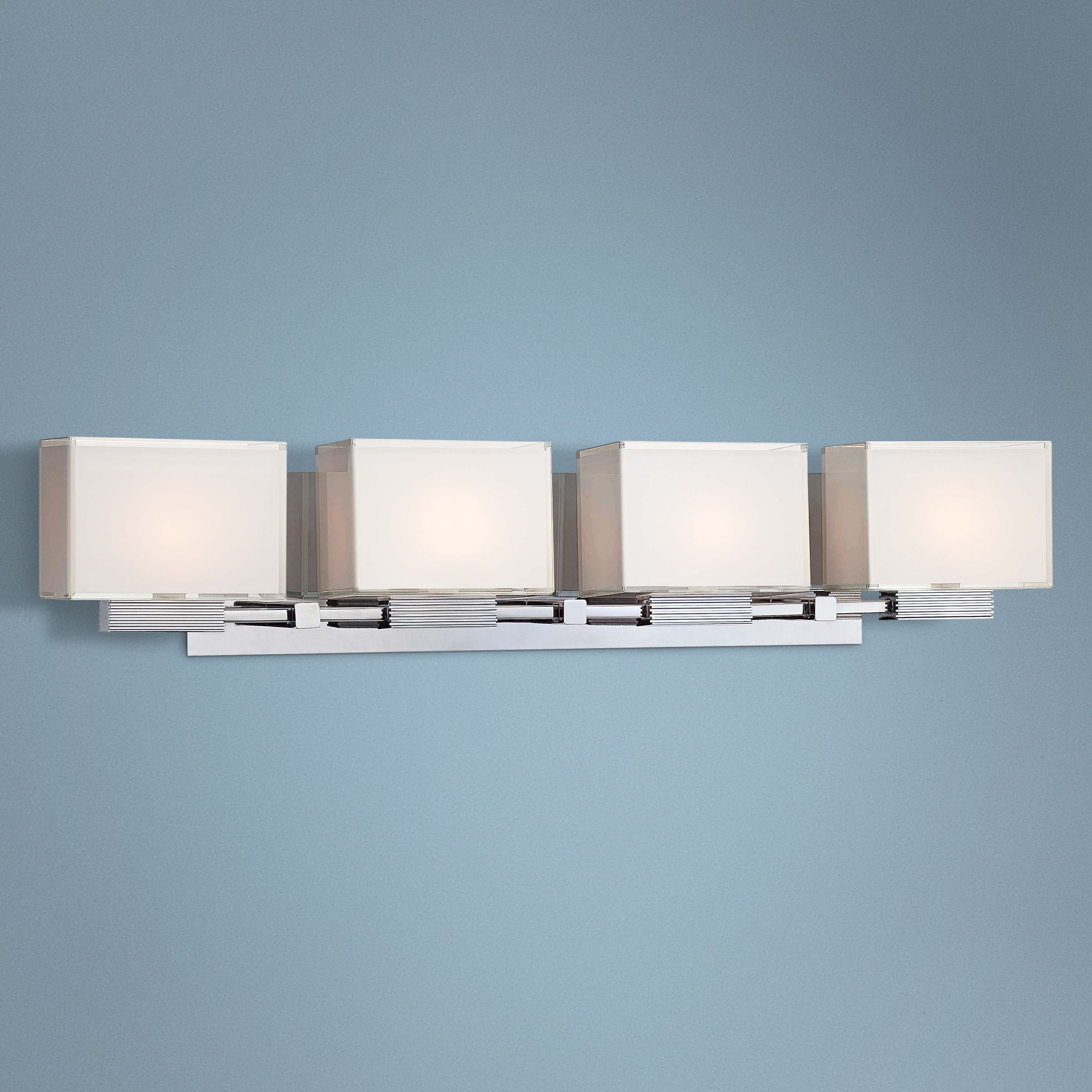 George Kovacs Cubism 29 1/2" Wide Chrome Bath Light