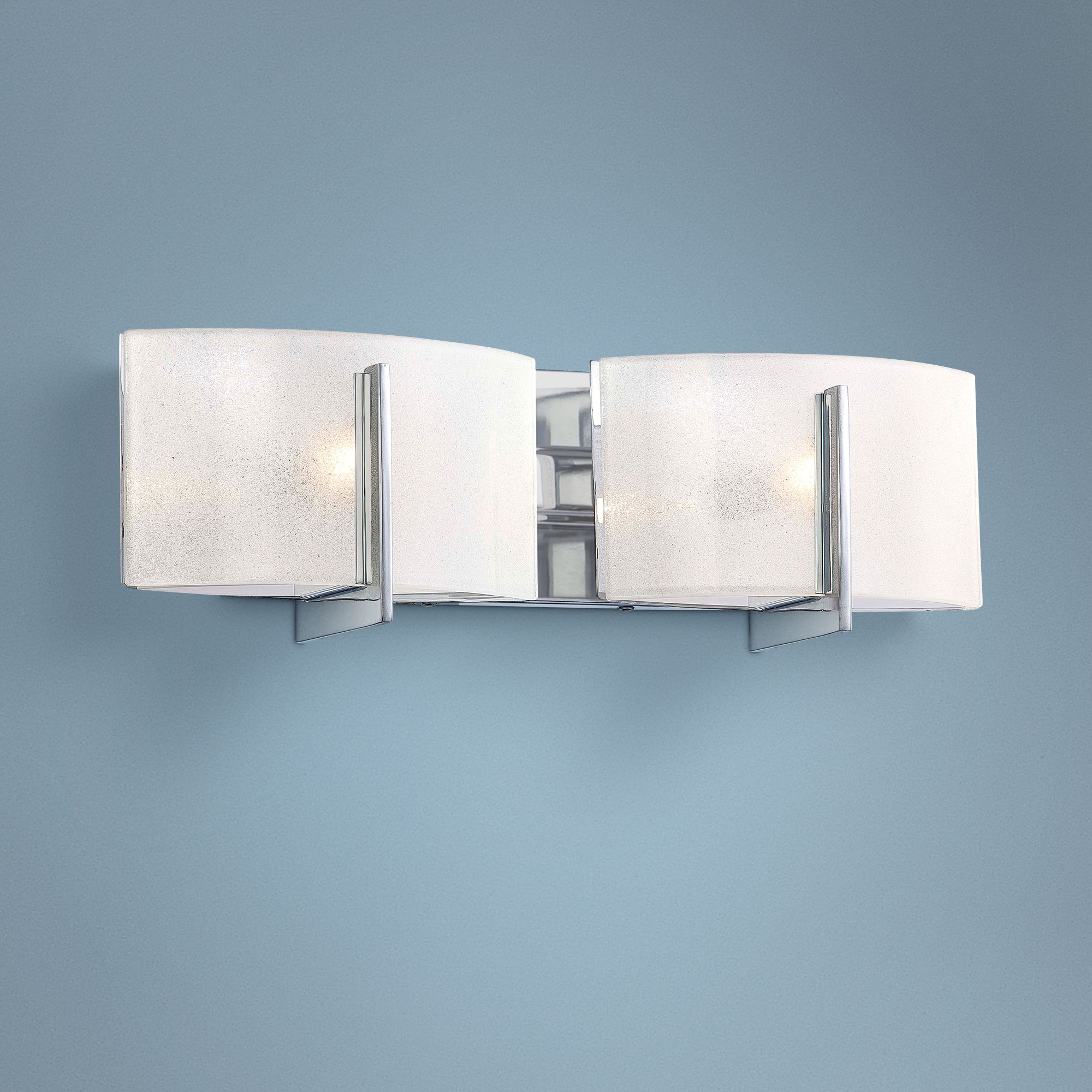 Clarte 17 3/4" Wide Chrome and Iris Glass 2-Light Bath Light