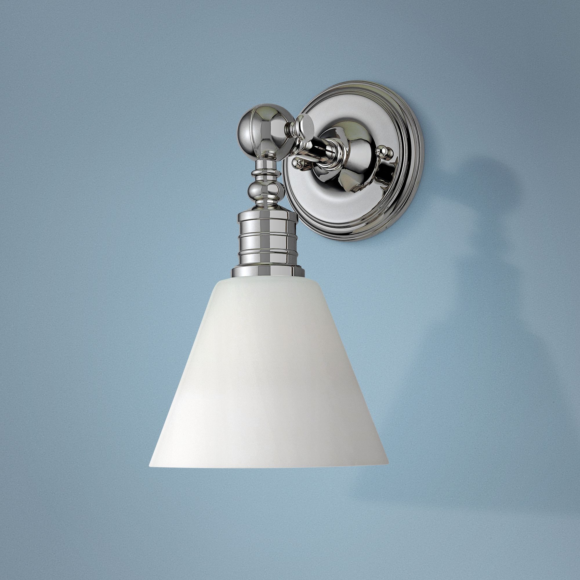 Darien Polished Nickel and Opal 14" High Wall Sconce