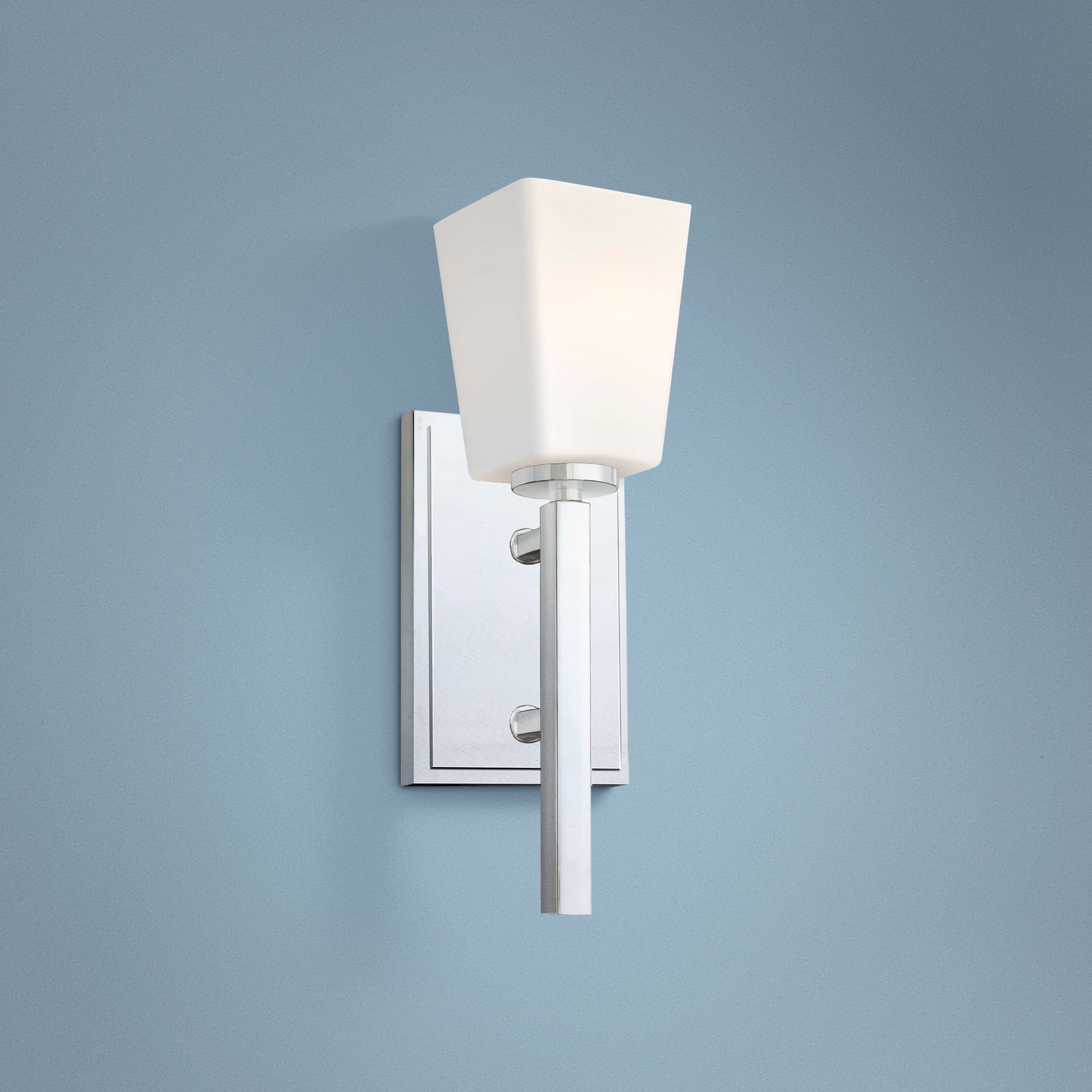 City Square 13 1/2" High Chrome Wall Sconce