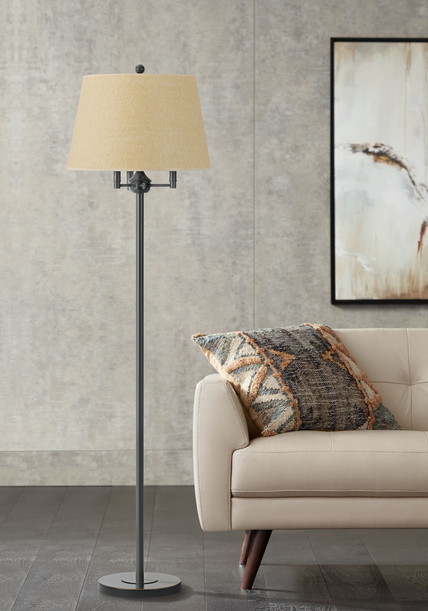 Dark Bronze Finish 6-Way Light Floor Lamp