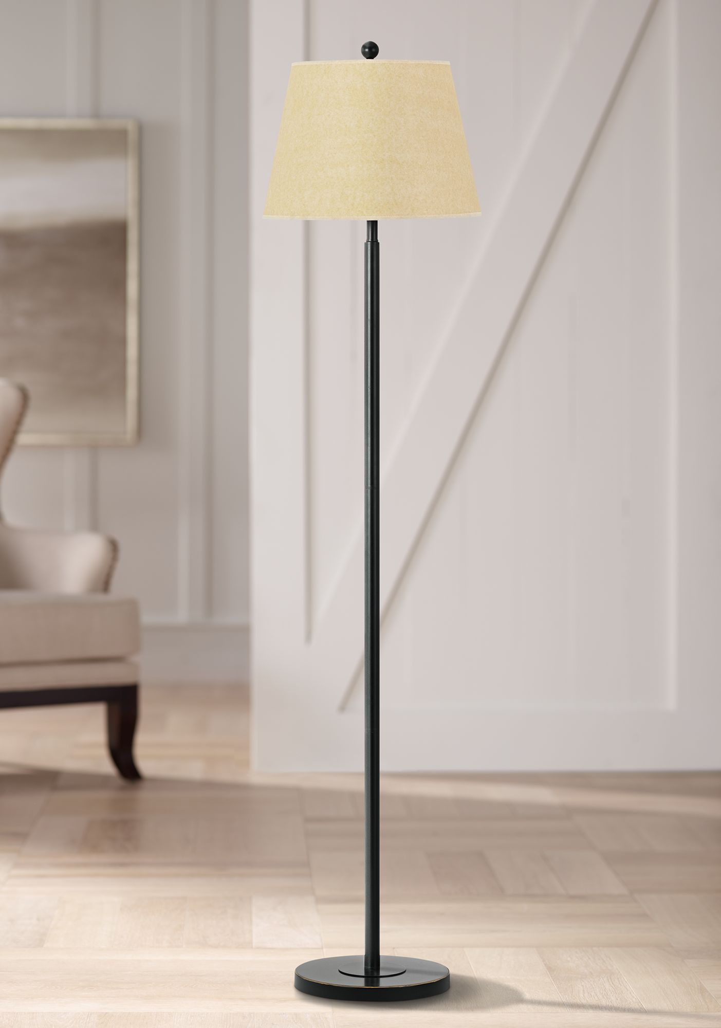 Dark Bronze Hard Back Shade 60" High Floor Lamp