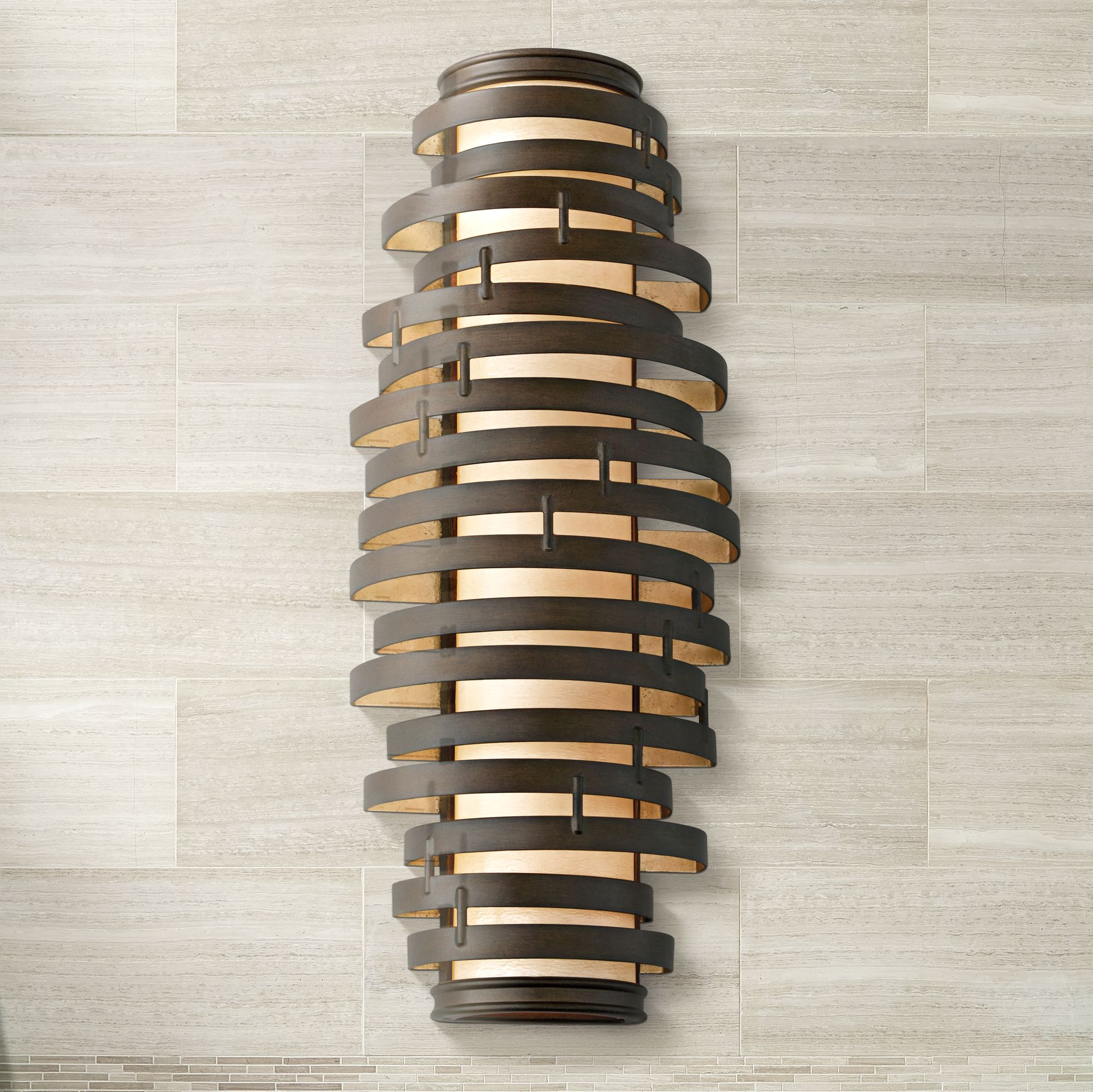 Corbett Vertigo 24" High Bronze Wall Sconce