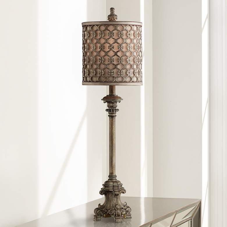 French Candlestick 34&quot; High Buffet Table Lamp