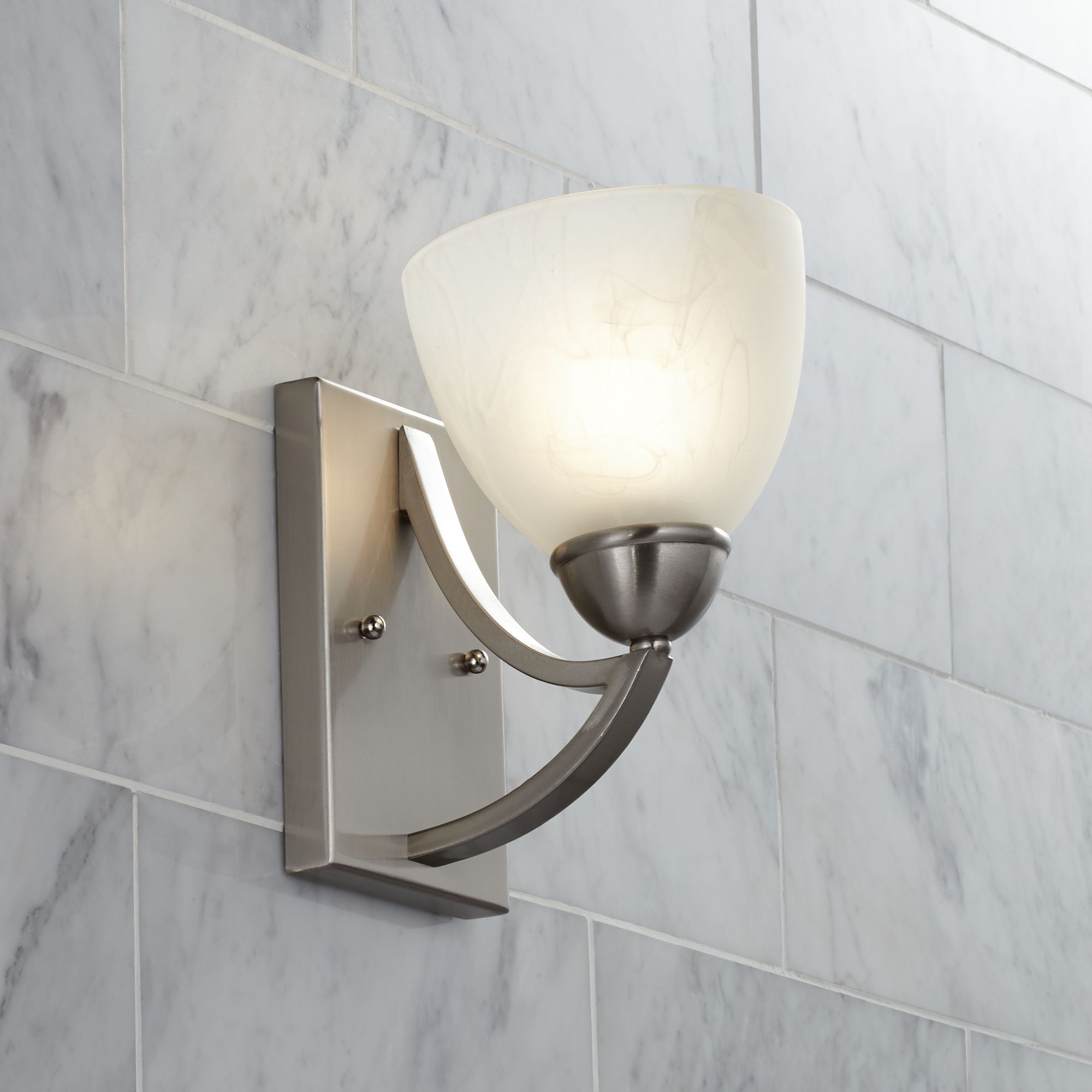 Possini Euro Milbury 9" High Marbleized Glass Wall Sconce