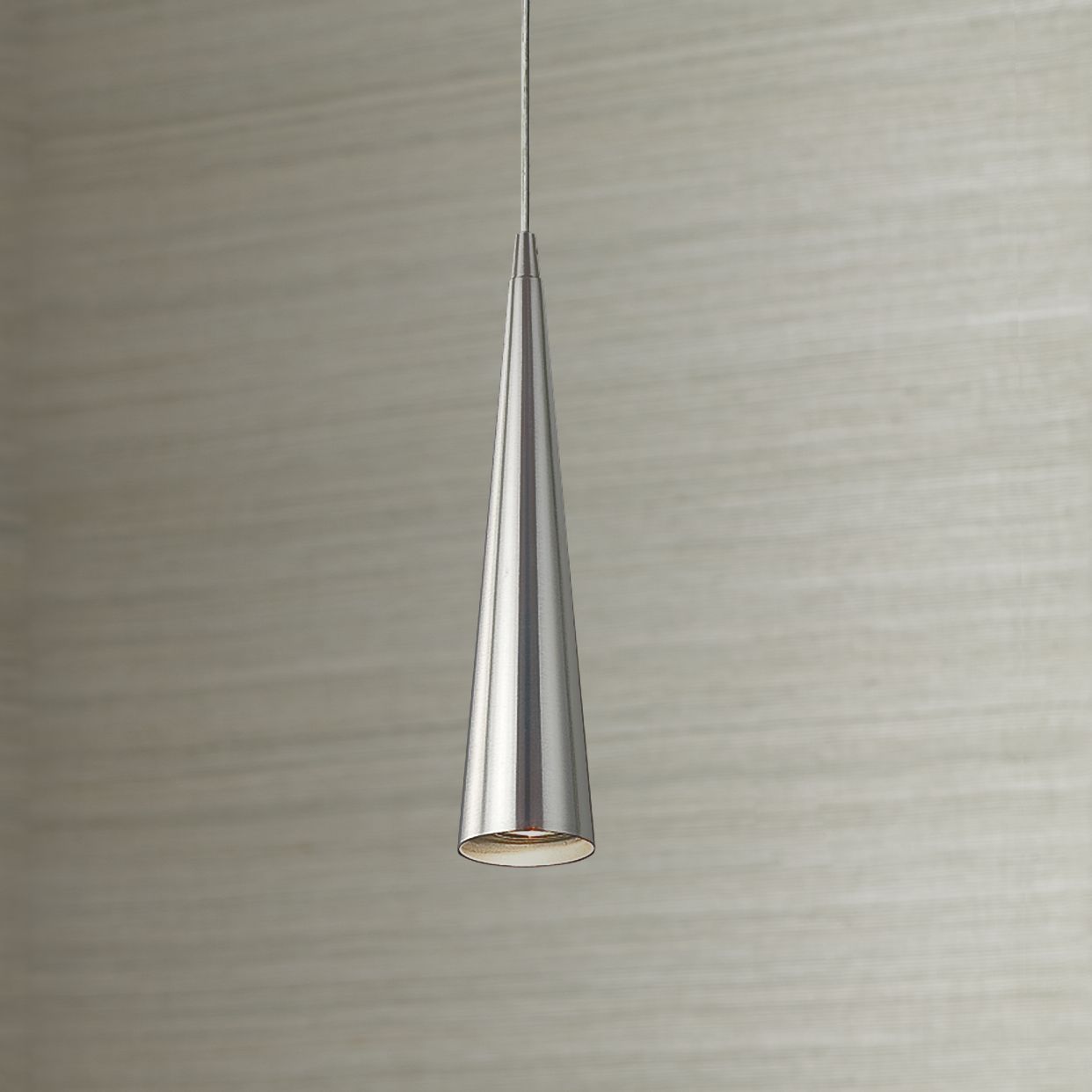 Sliver 12" High Satin Nickel Mini Pendant Light