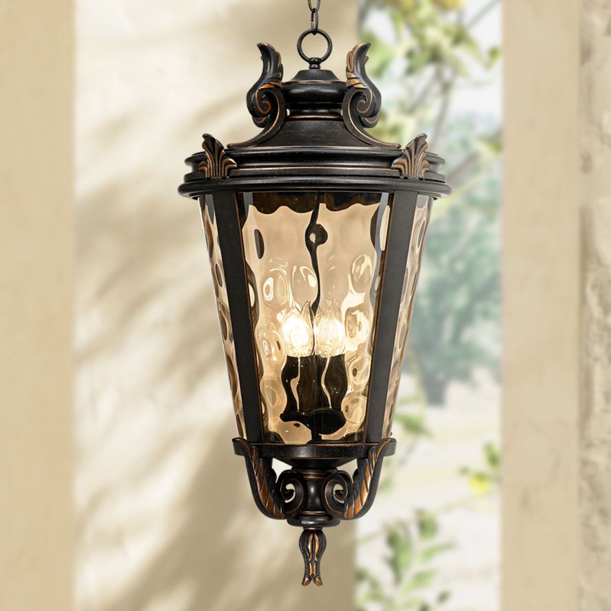 Casa Marseille Bronze 30" High Outdoor Hanging Light