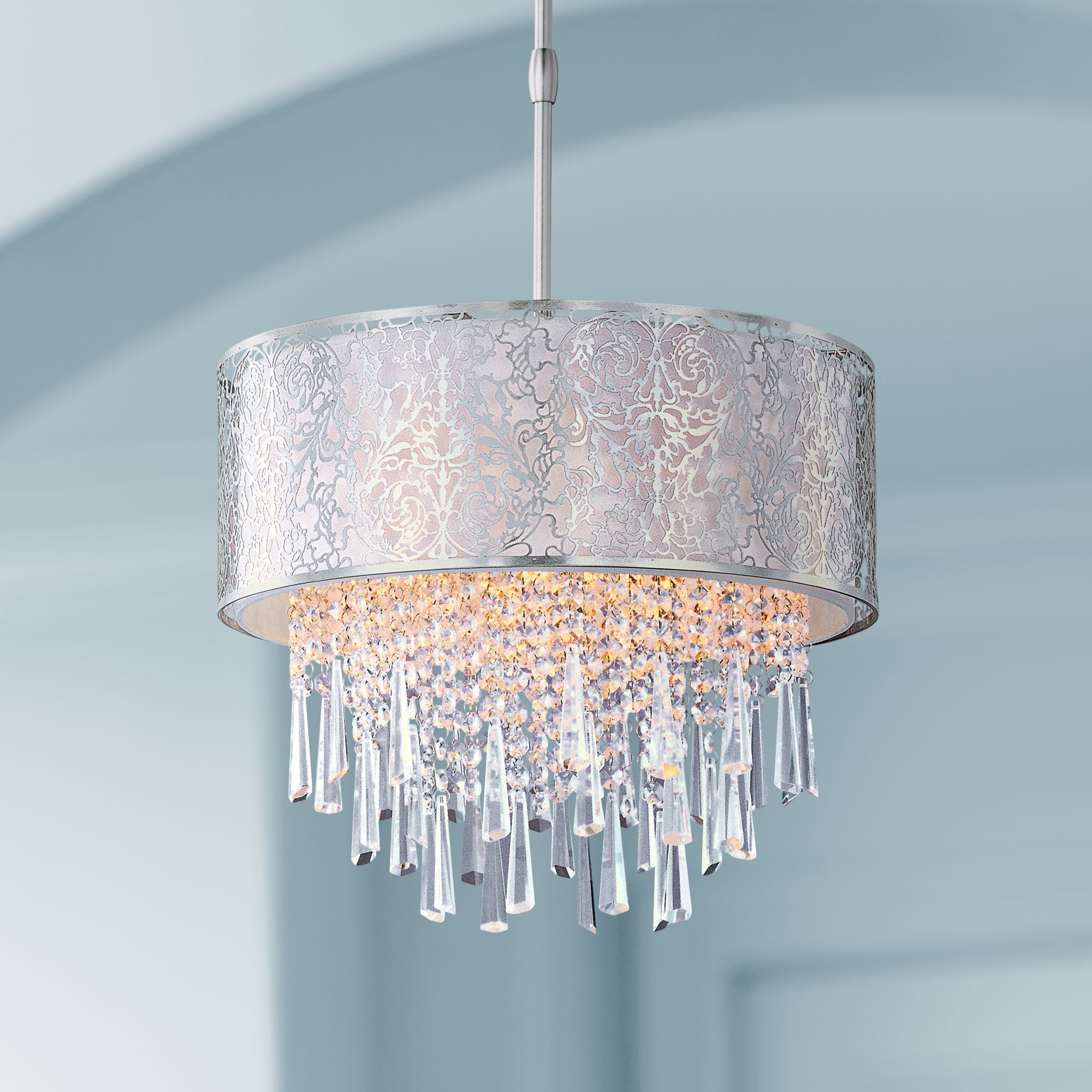 Maxim Rapture 16" Wide White and Satin Nickel Pendant Light