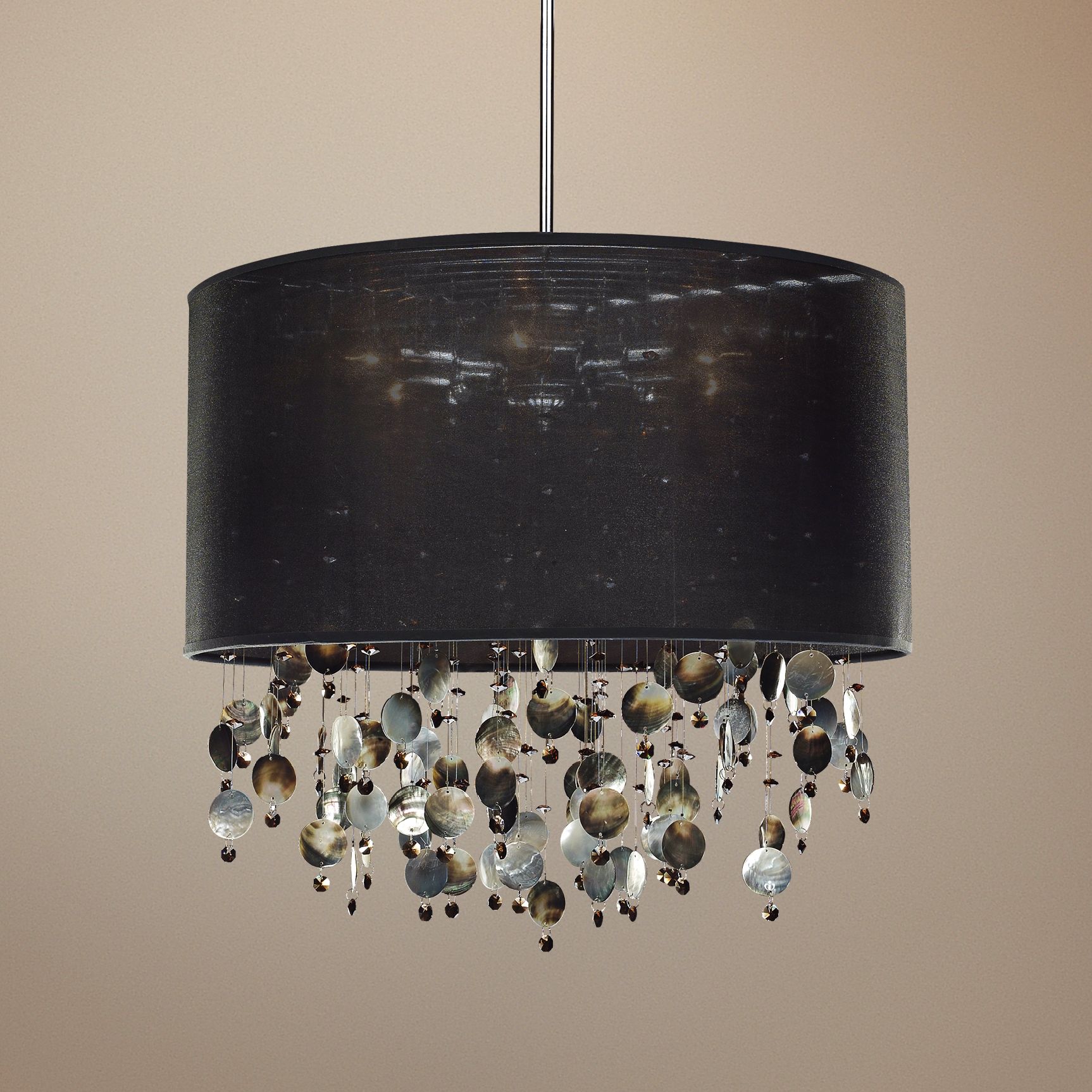 Around Town Pearl and Black 24" Wide Pendant Chandelier