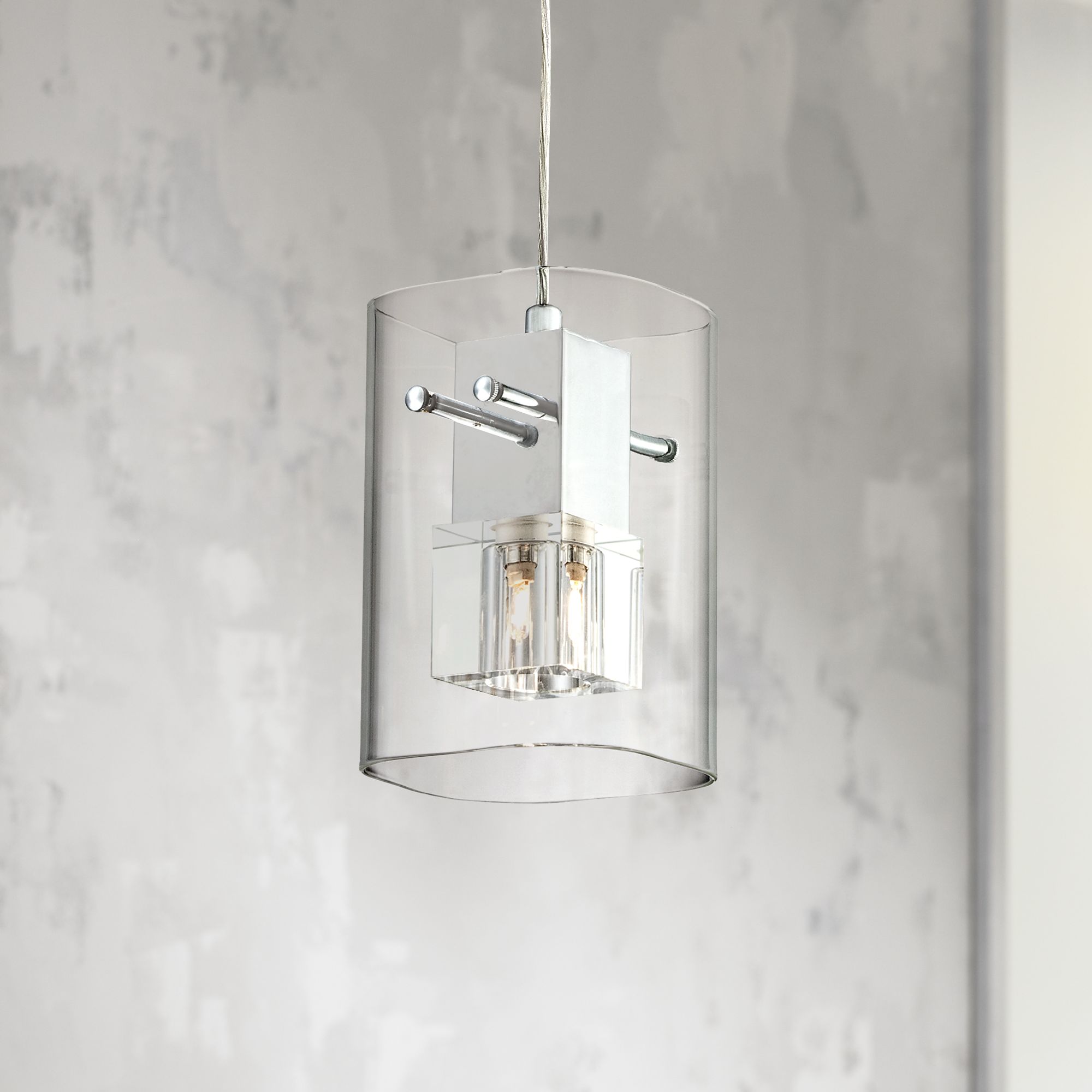 square glass pendant light