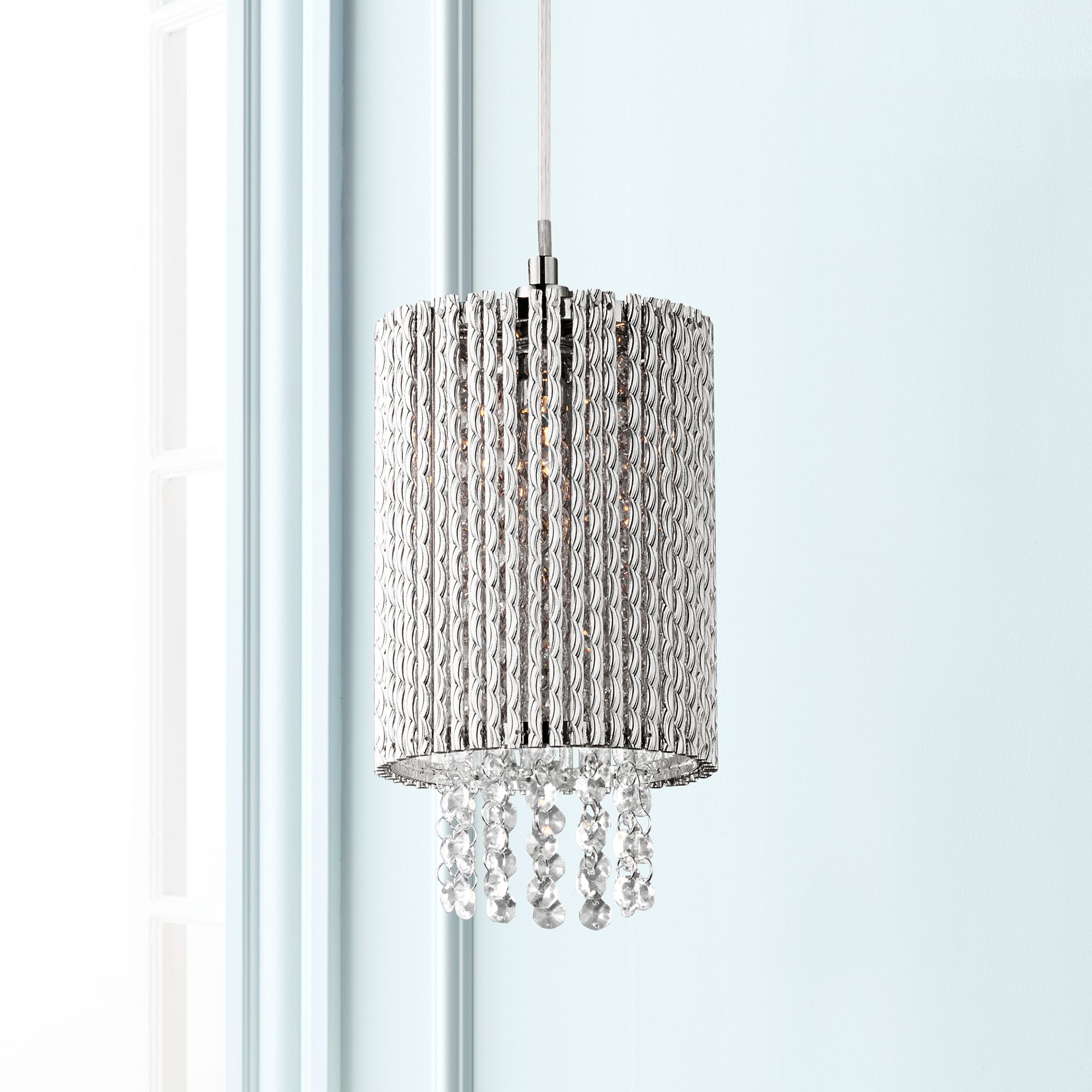 ET2 Spiral Collection 6" Wide Chrome Mini Pendant