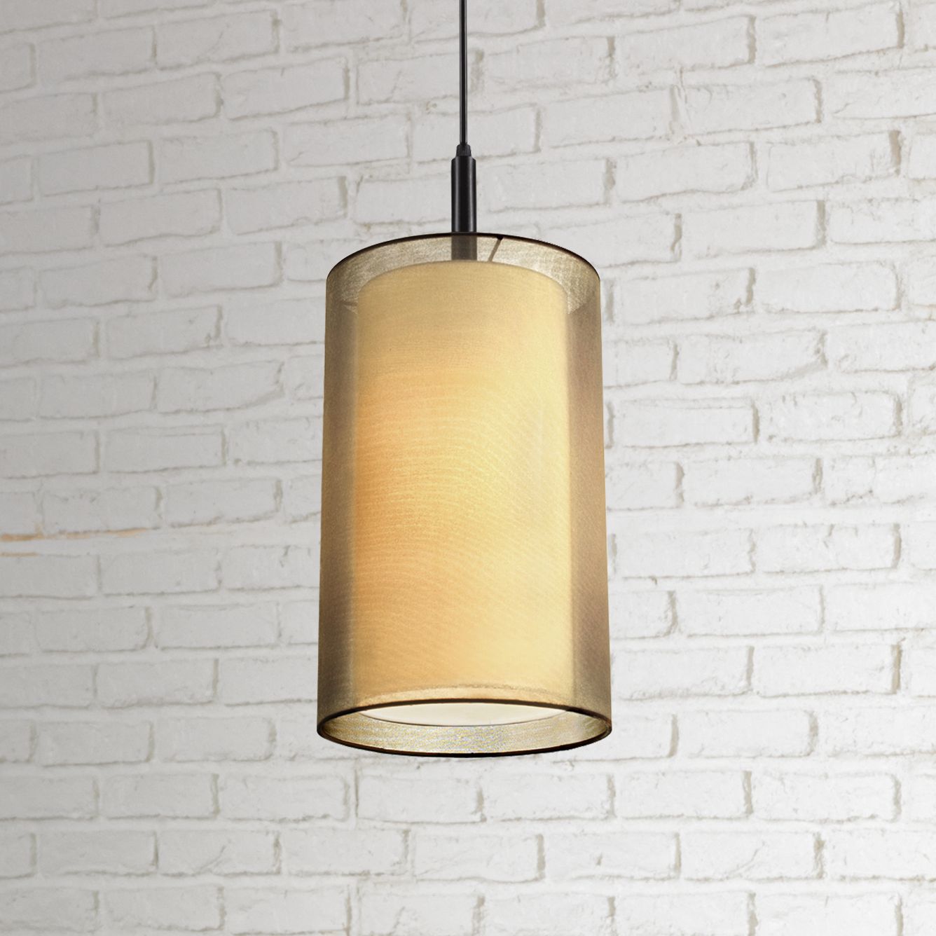 Sonneman Puri 9" Wide Brass Organza Mini Pendant Light