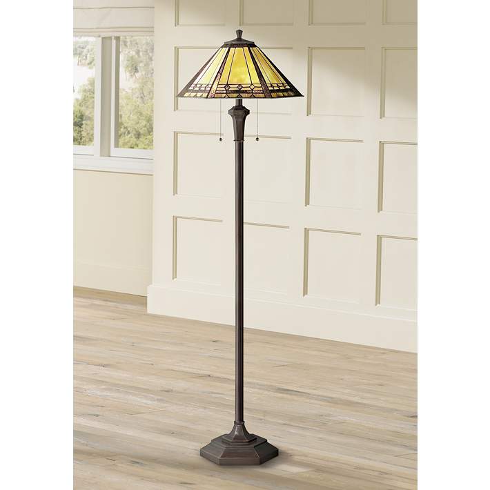 Arden Tiffany Style Quoizel Floor Lamp