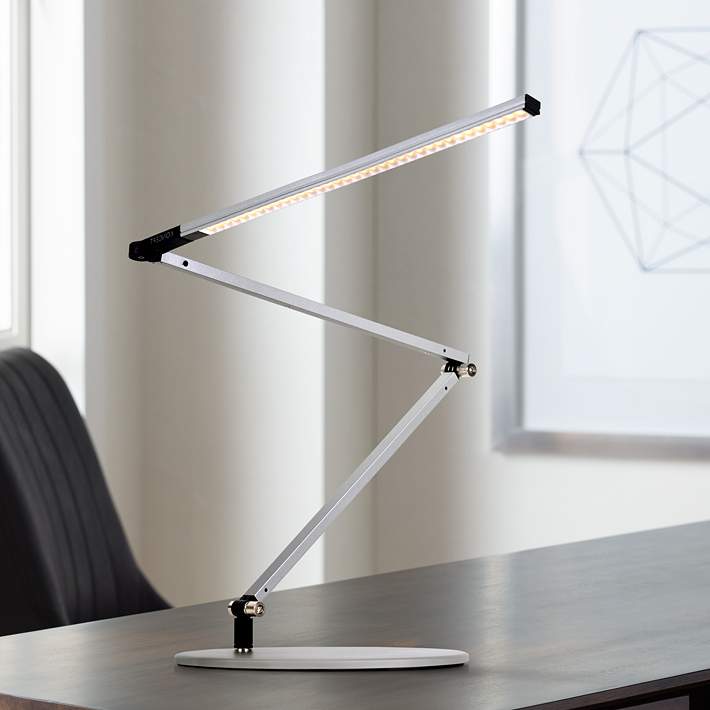 Gen 3 Silver Z Bar Slim Daylight Led Touch Dimmer Desk Lamp