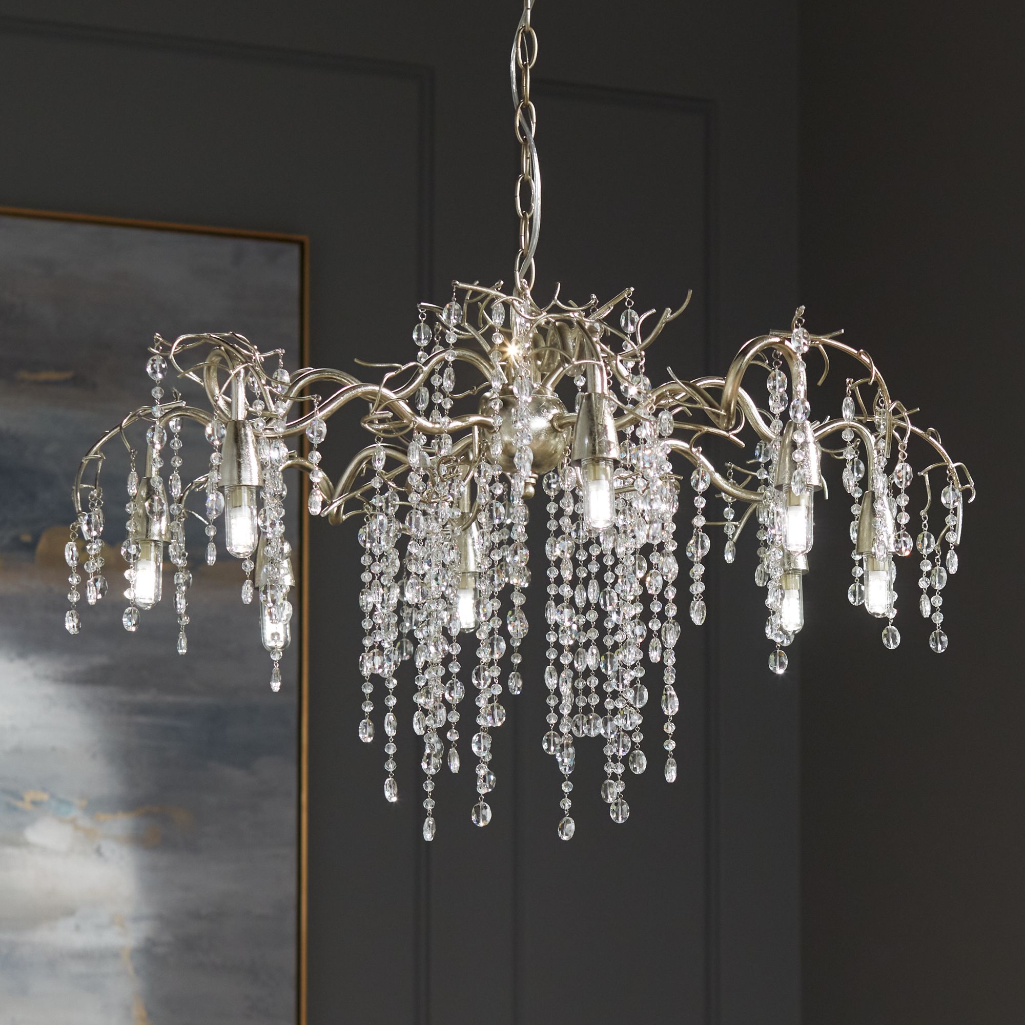 Possini Euro Branches 31 Wide Silver Champagne Chandelier
