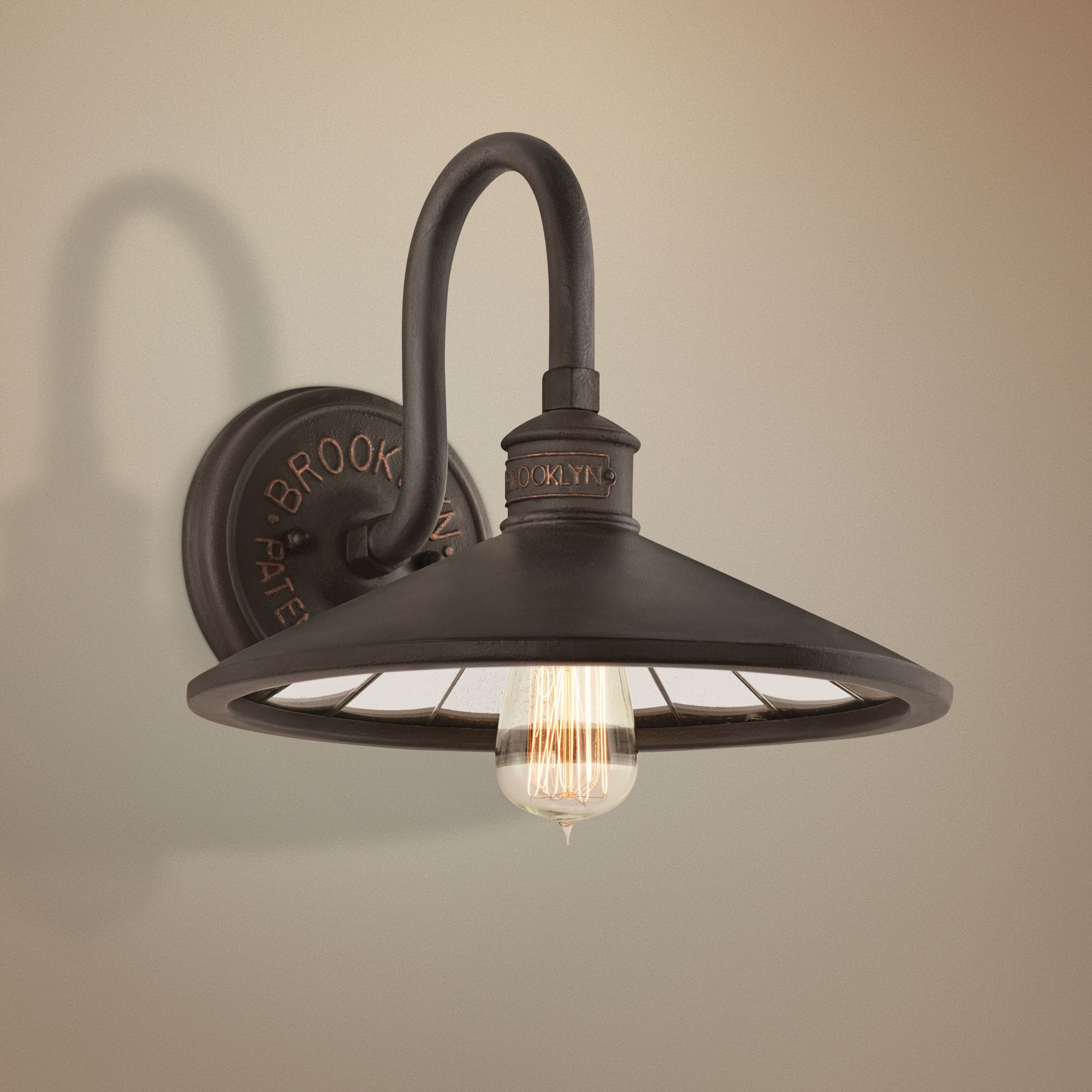 Brooklyn 12" Wide Bronze Wall Light by Troy Lighting