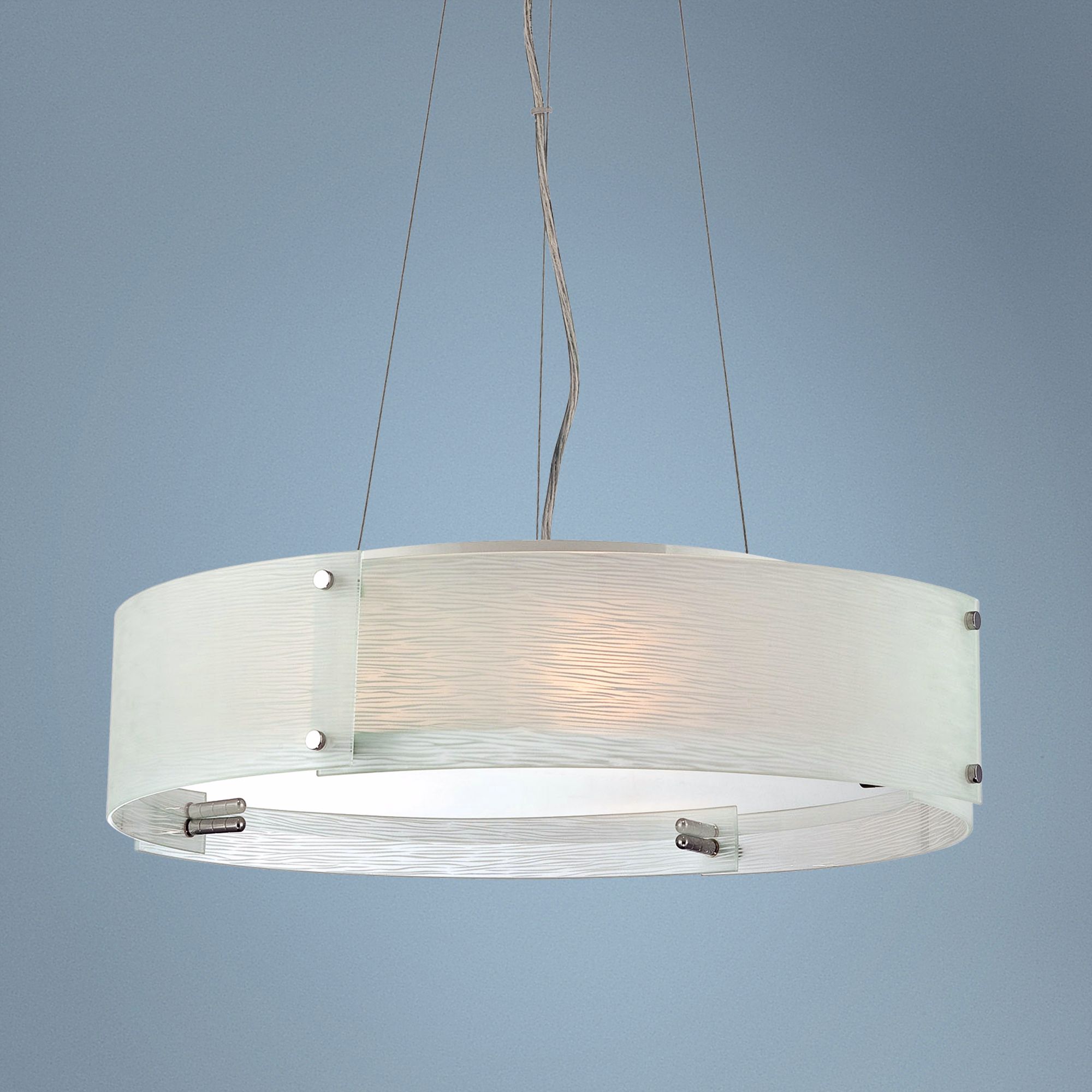 Lite Source Kaelin Curved Glass 20 3/4" Pendant Light
