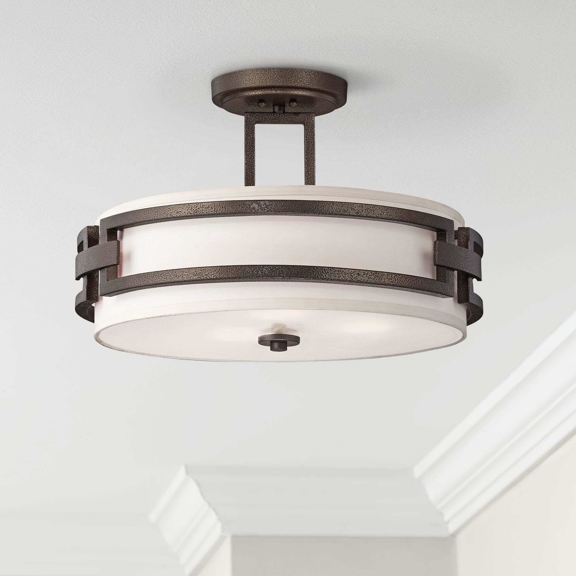 Del Ray 17 1/2" Wide Flemish Bronze Ceiling Light