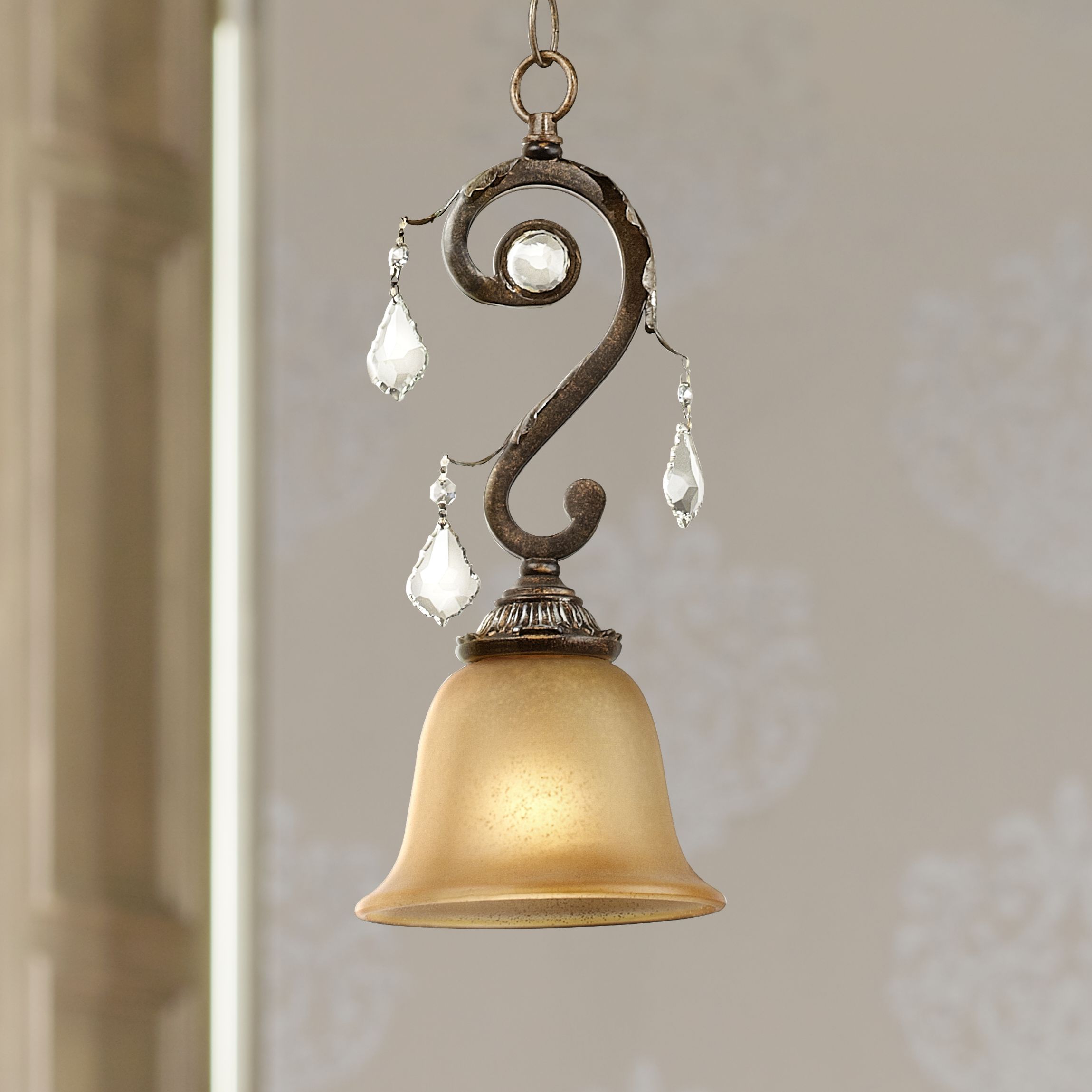 Kathy Ireland Ramas de Luces 6 1/2" Wide Bronze Mini Pendant