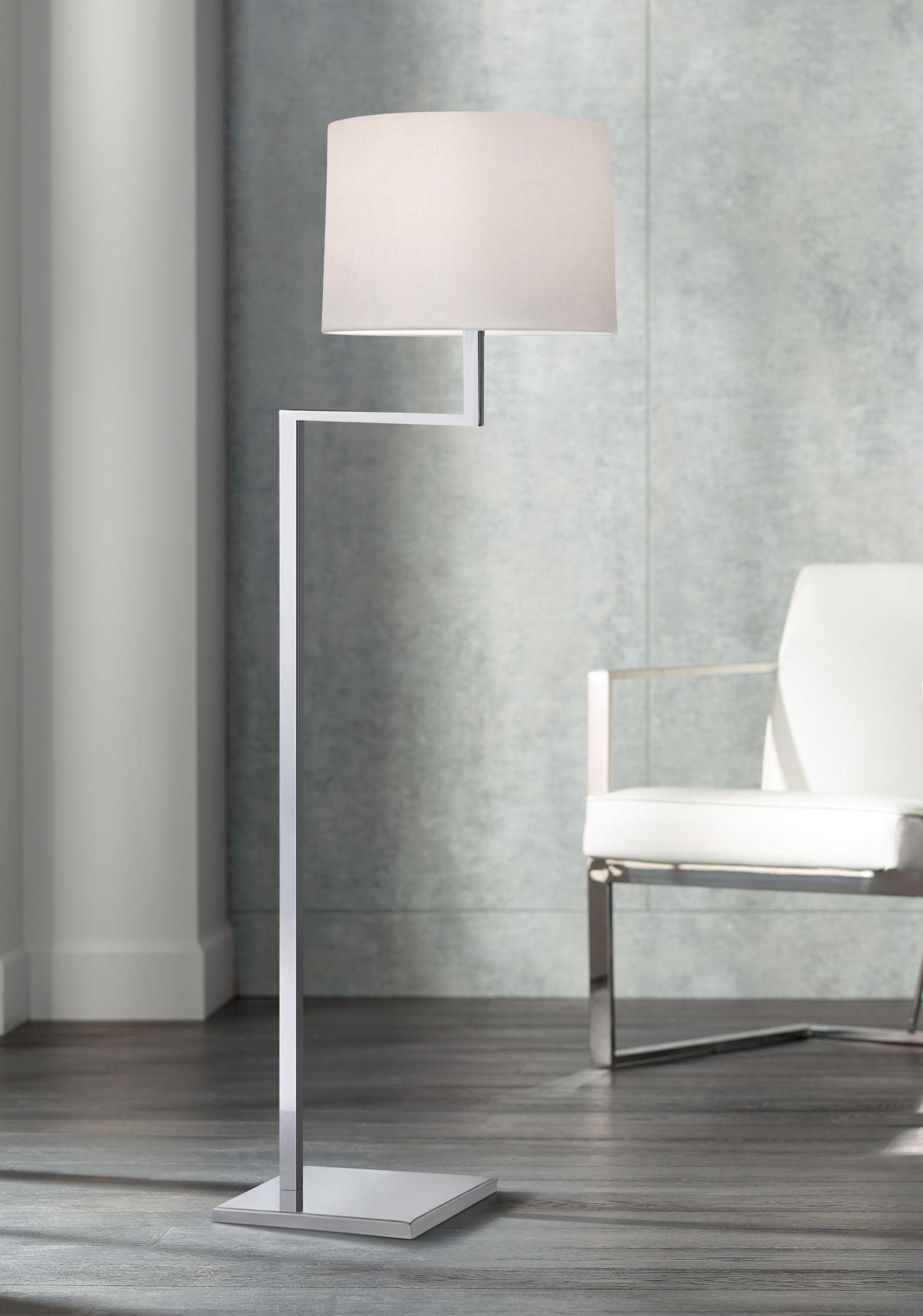 Sonneman Thick-Thin Collection Polished Chrome Floor Lamp
