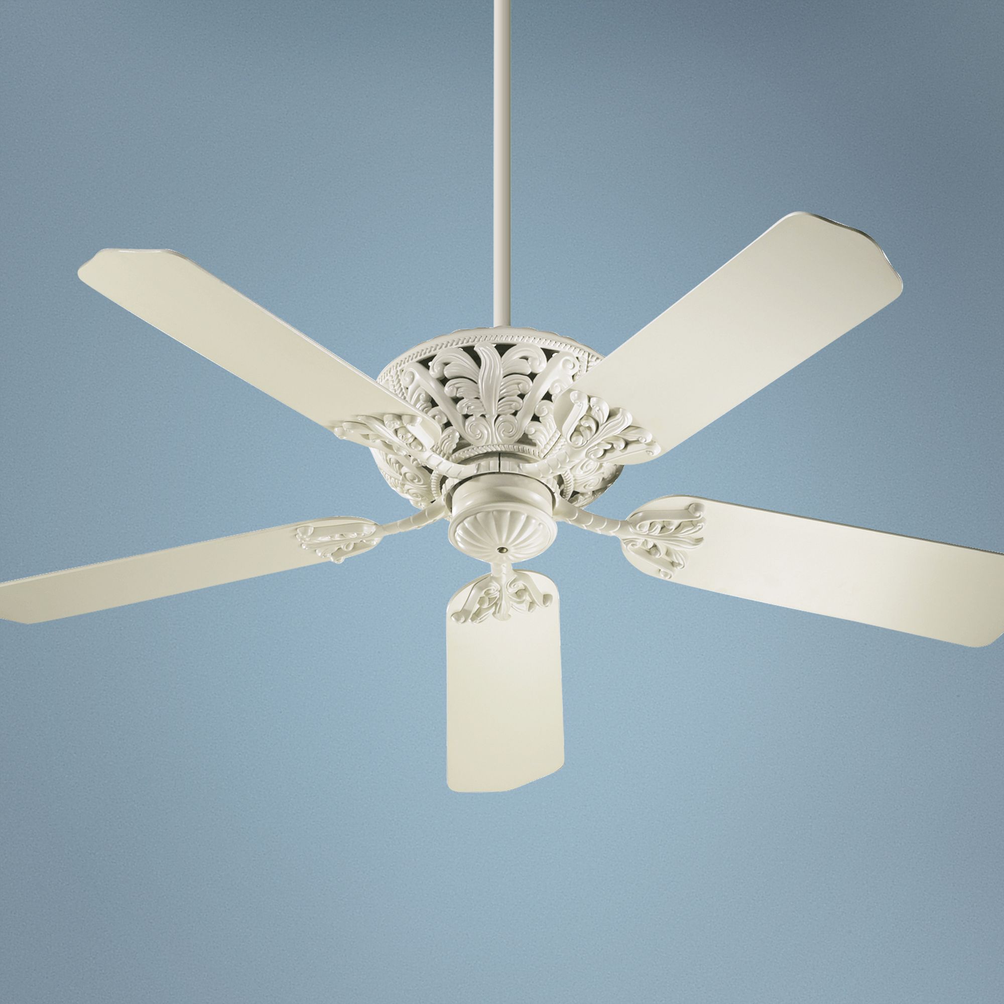 52" Quorum Windsor Antique White Ceiling Fan X1803 Lamps Plus