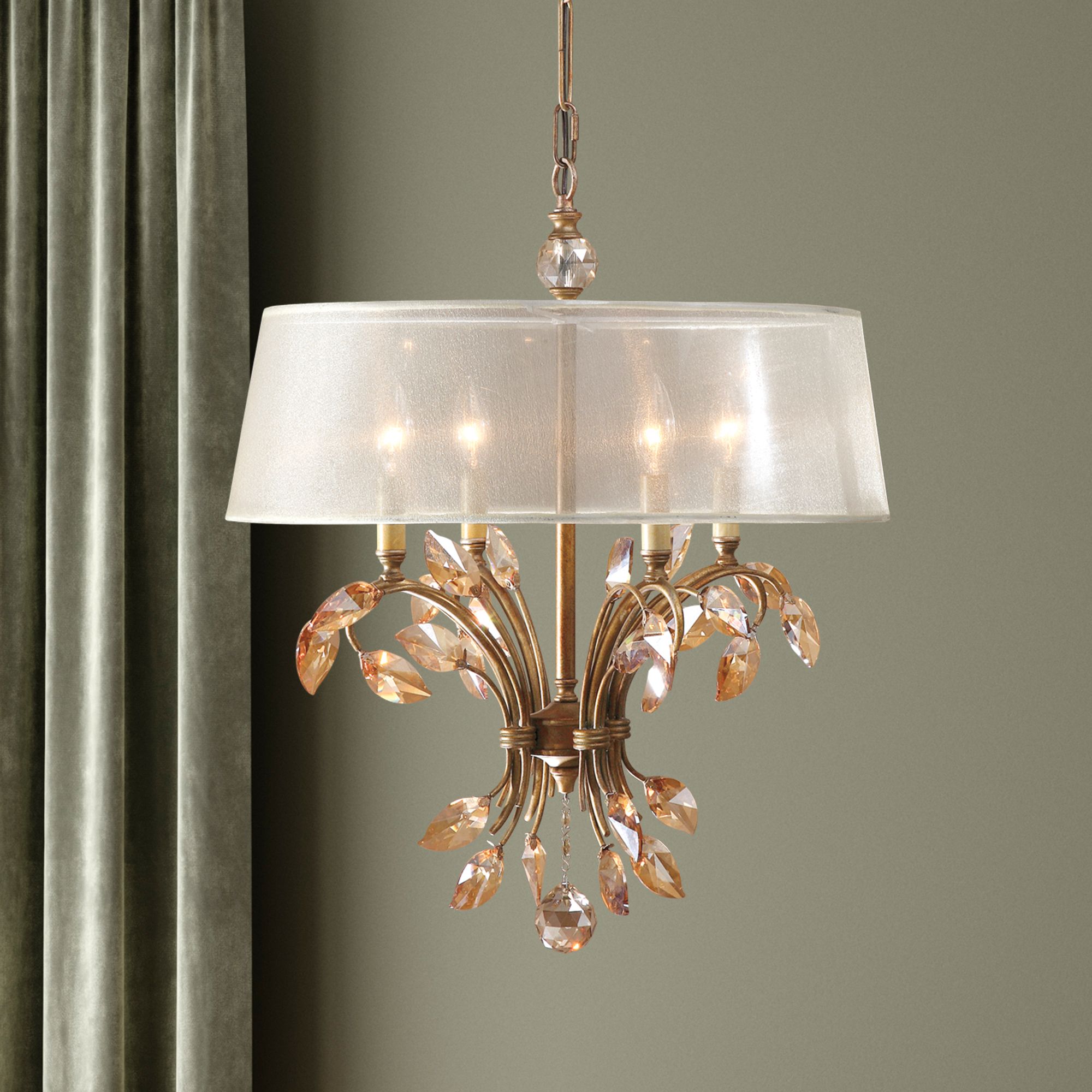 Uttermost Alenya 4-Light 21" Wide Burnished Gold Chandelier